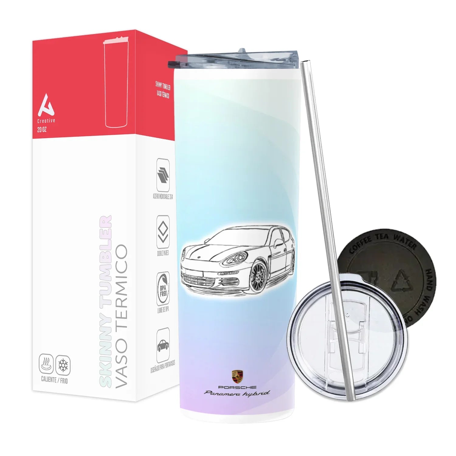 Termo Skinny Tumbler 20 oz de acero inoxidable - Porsche Pnamera