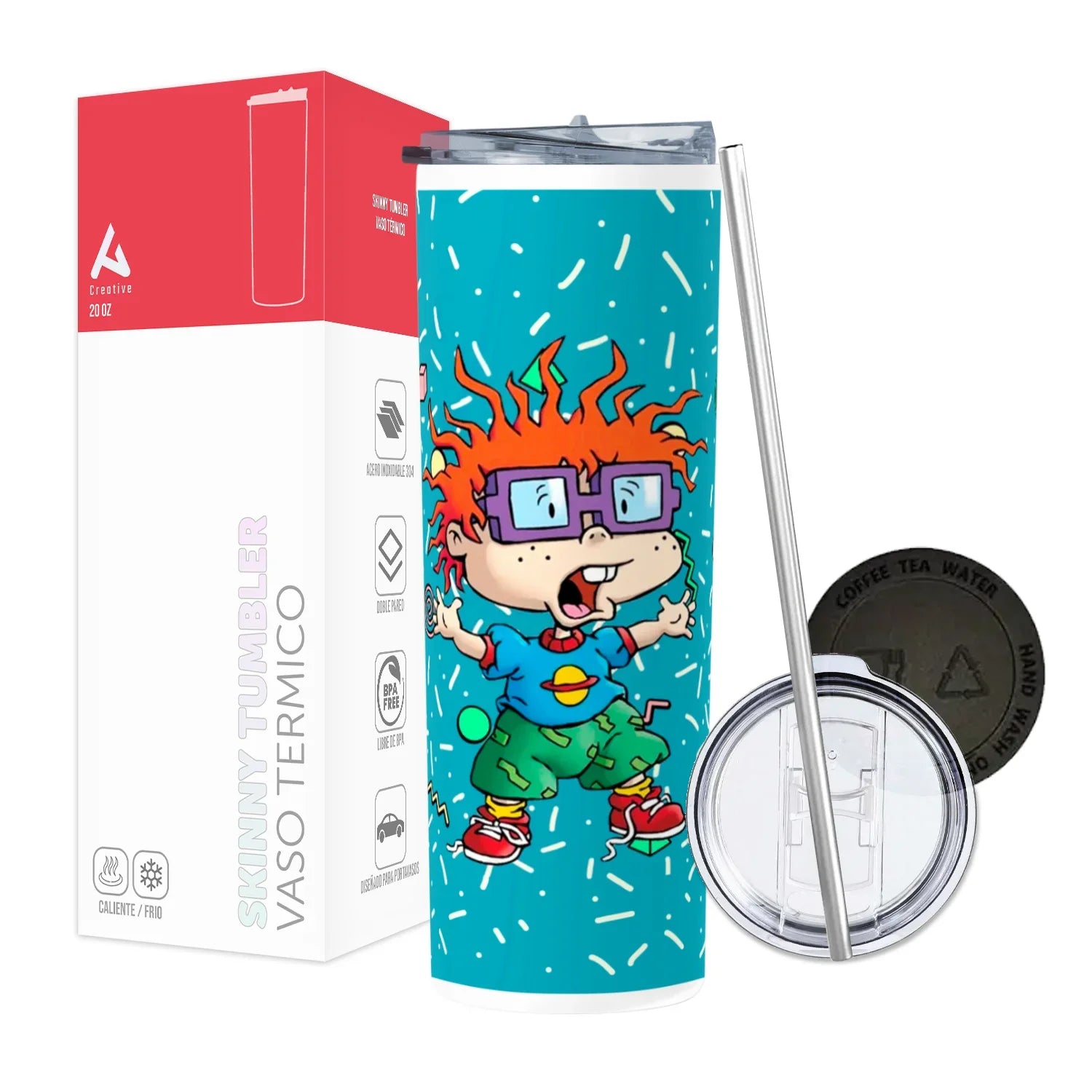 Termo Skinny Tumbler 20 oz de acero inoxidable - Rugrats Carlitos