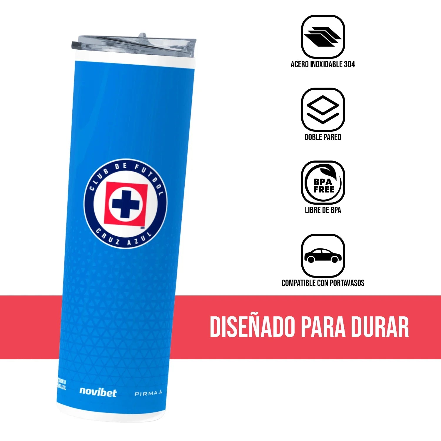 Termo Skinny Tumbler 20 oz de acero inoxidable - Cruz Azul 2