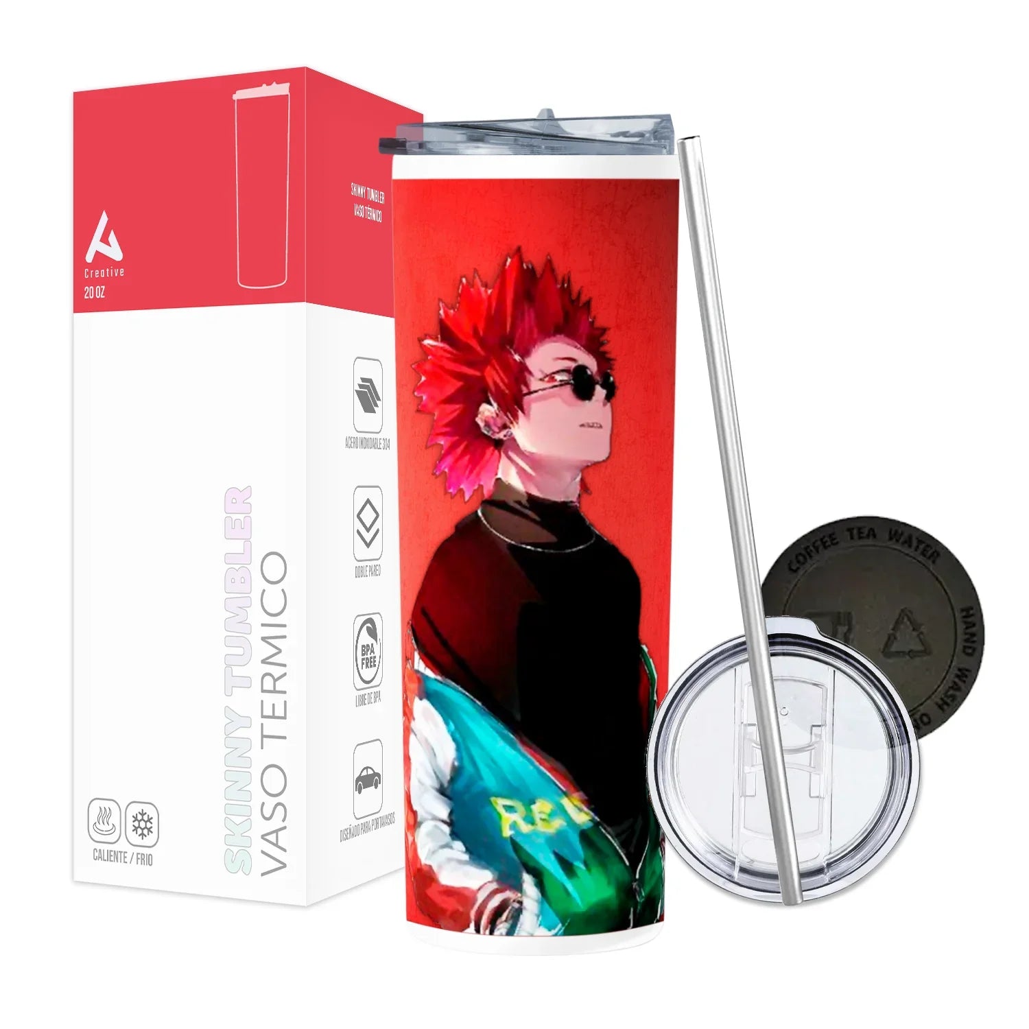 Termo Skinny Tumbler 20 oz de acero inoxidable - Eijiro Kirishima