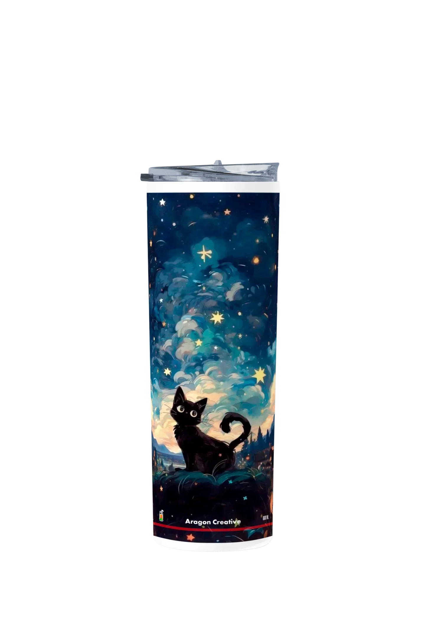 Termo Skinny Tumbler 20 oz de acero inoxidable - Gatito En Pintura