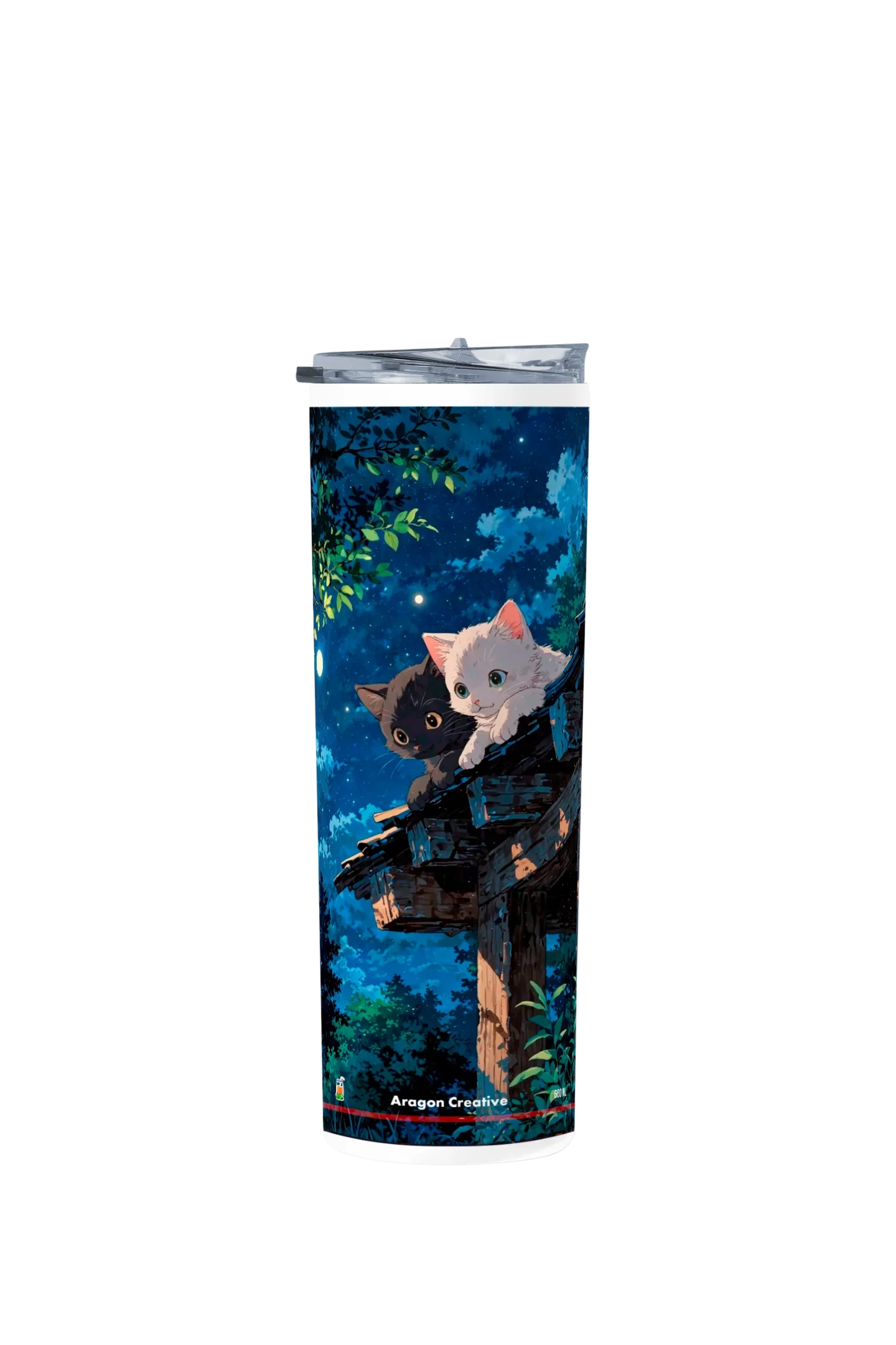 Termo Skinny Tumbler 20 oz de acero inoxidable - Gatitos Pareja