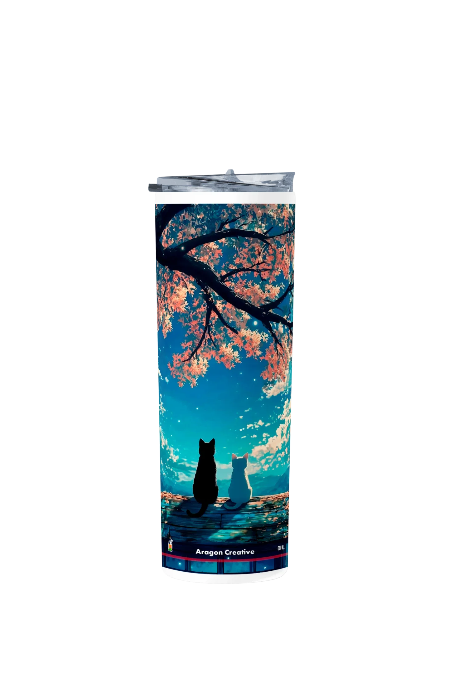 Termo Skinny Tumbler 20 oz de acero inoxidable - Gatitos Pareja 2