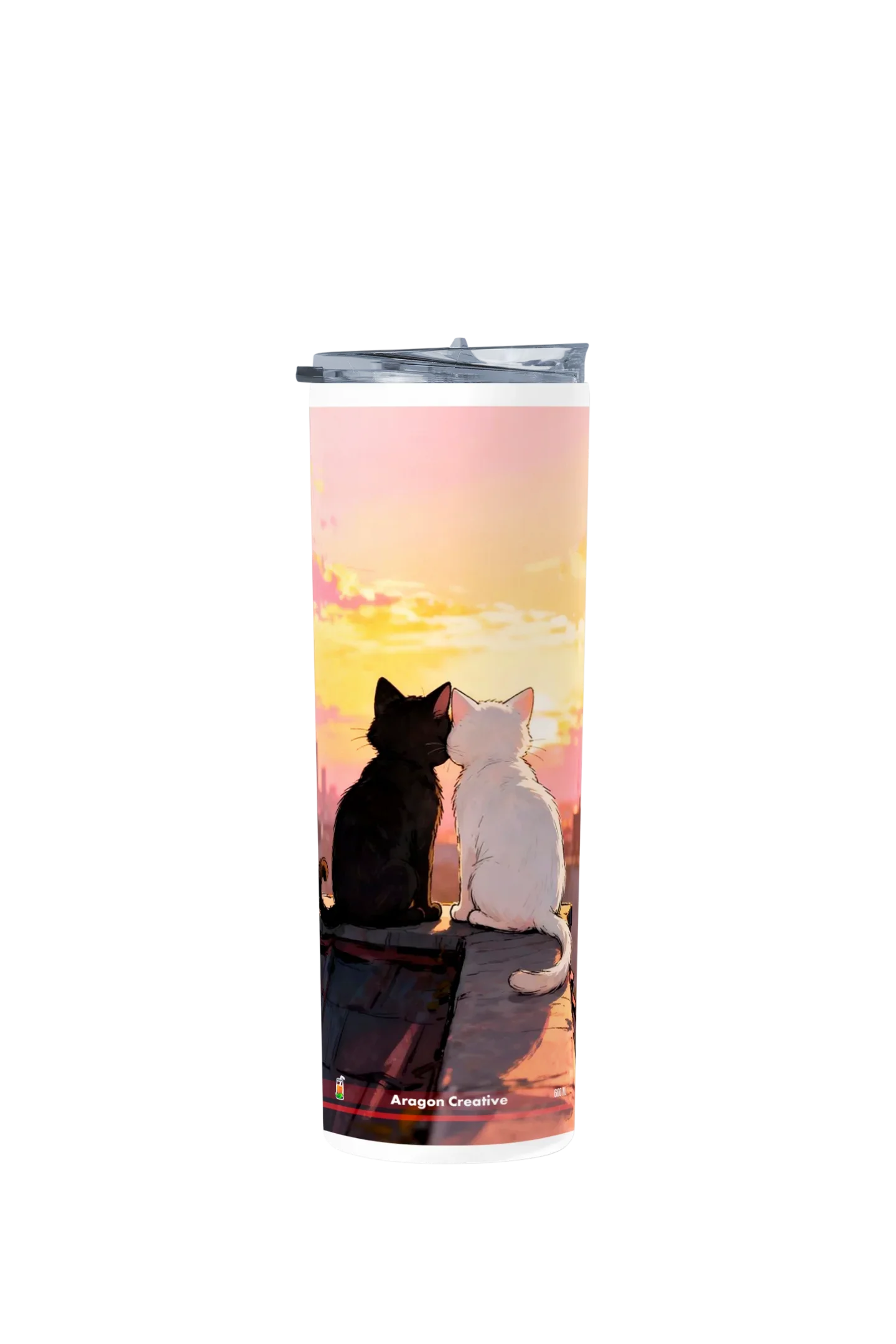 Termo Skinny Tumbler 20 oz de acero inoxidable - Gatitos Pareja 3