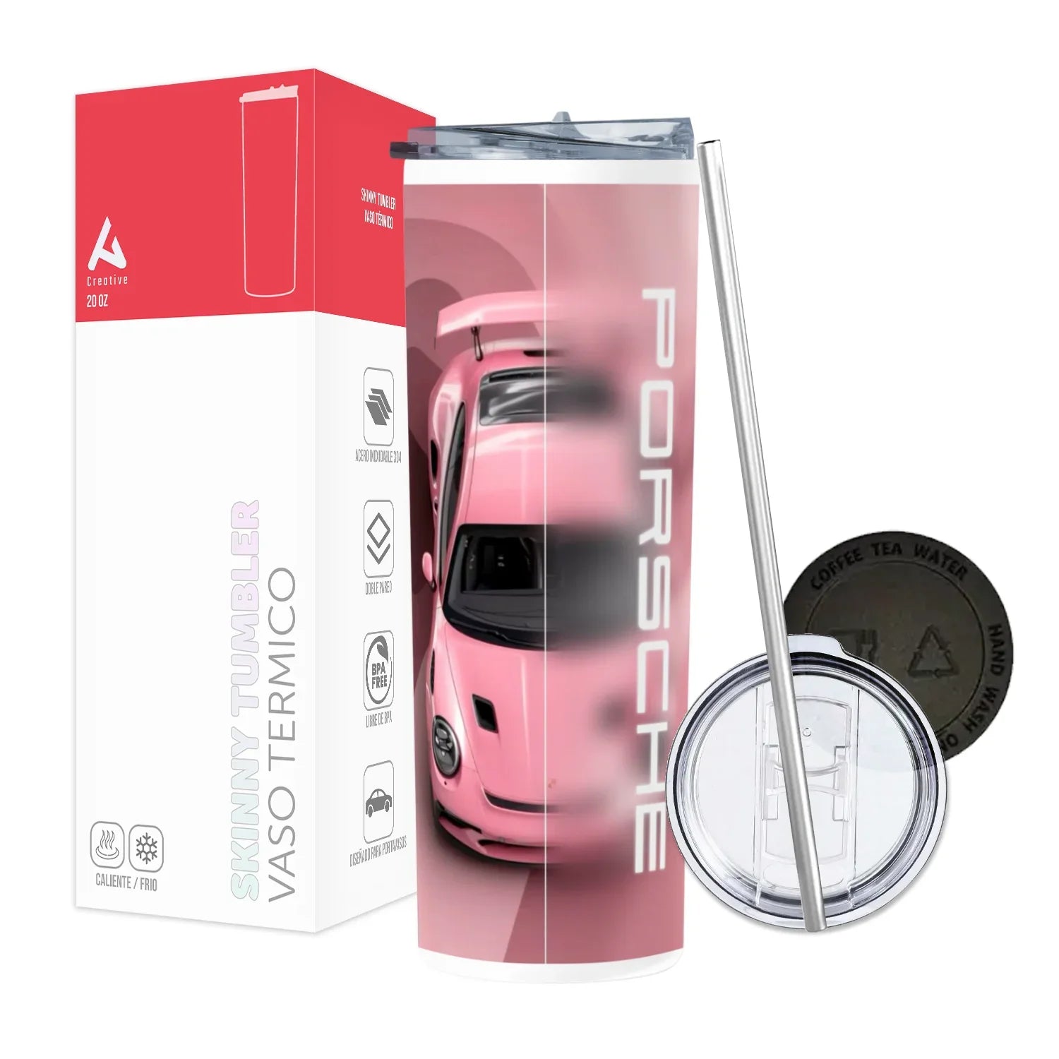 Termo Skinny Tumbler 20 oz de acero inoxidable - Porsche
