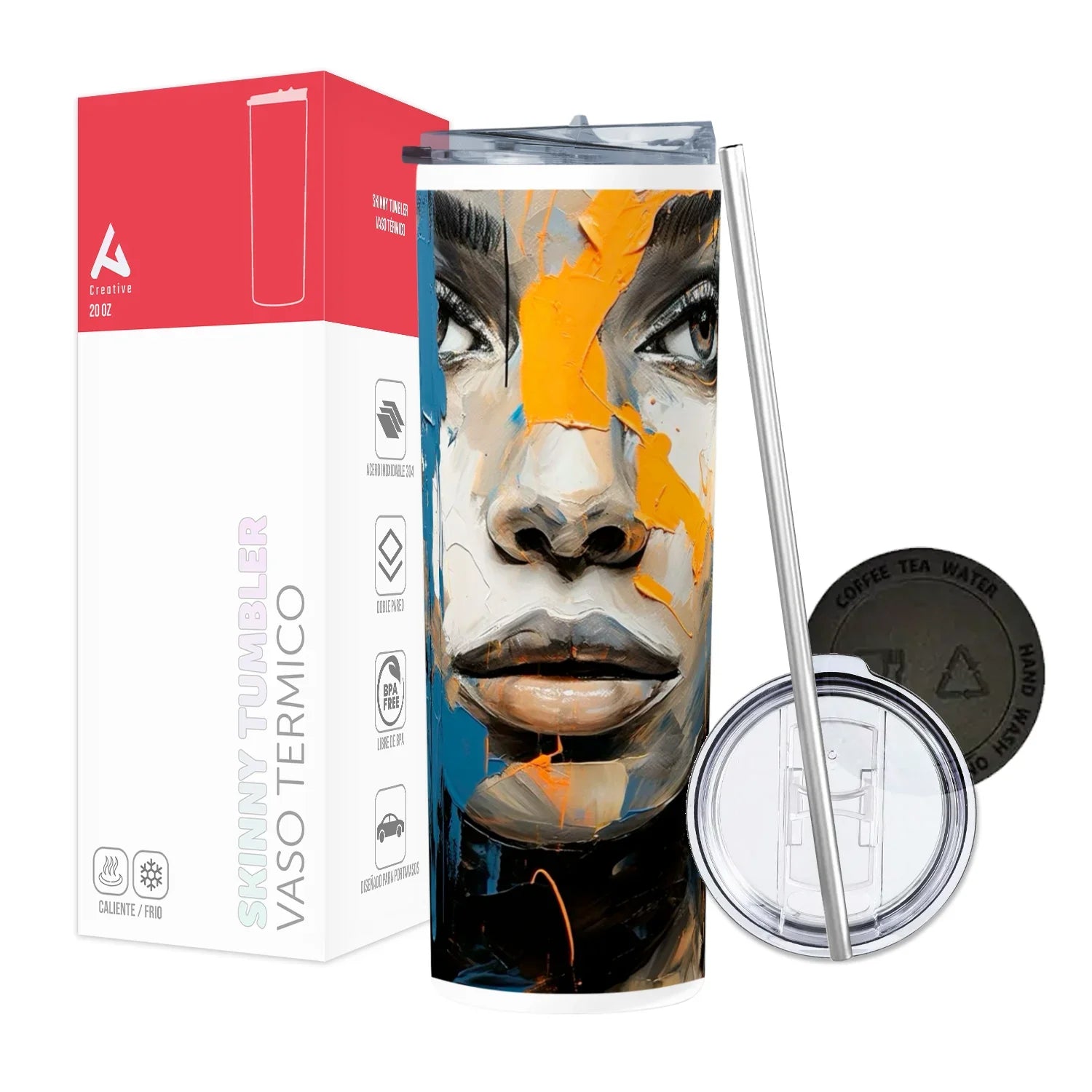 Termo Skinny Tumbler 20 oz de acero inoxidable - Abstract People 2