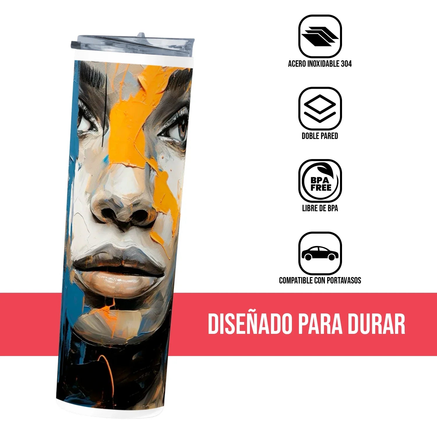 Termo Skinny Tumbler 20 oz de acero inoxidable - Abstract People 2