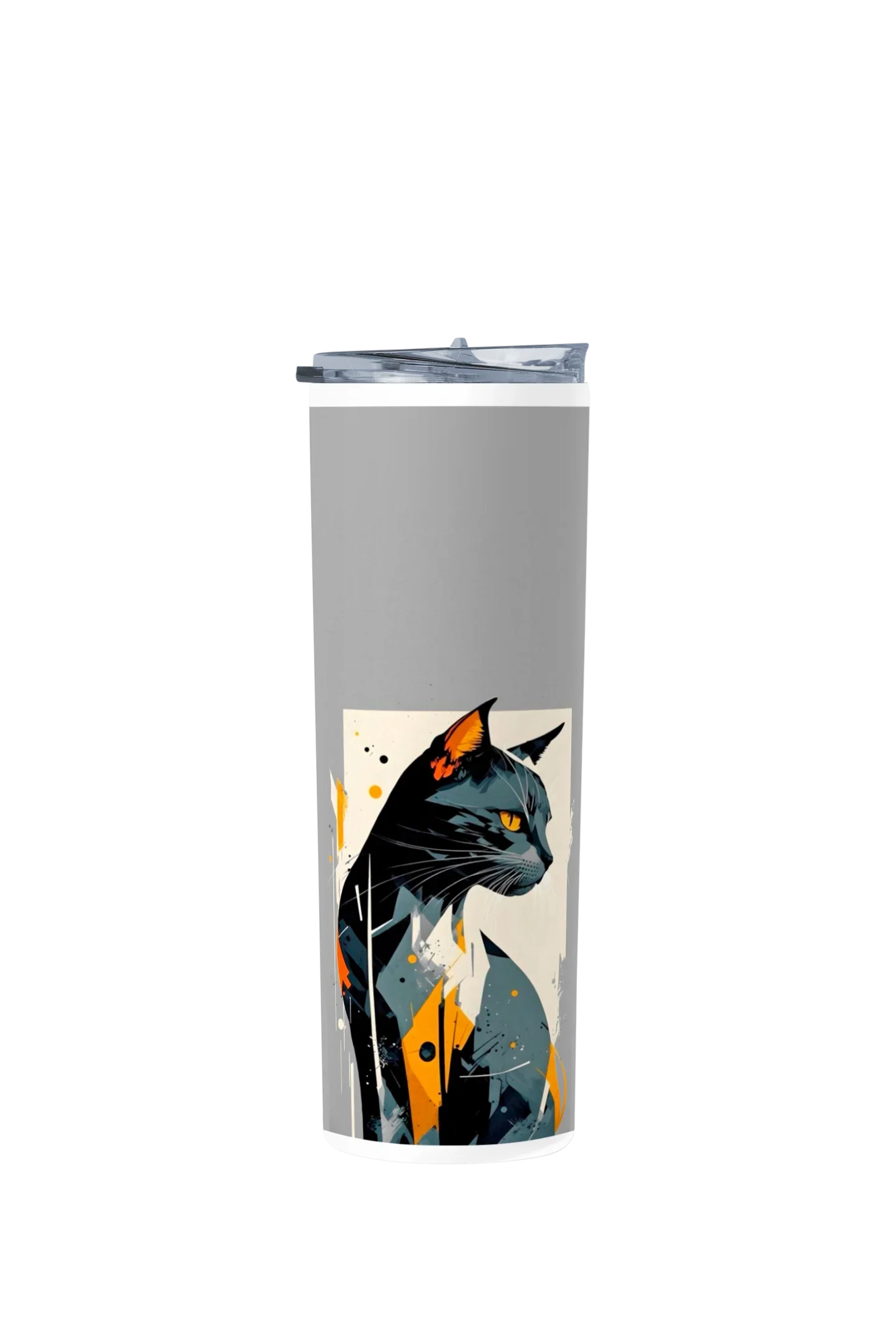 Termo Skinny Tumbler 20 oz de acero inoxidable - Gatito Abstracto