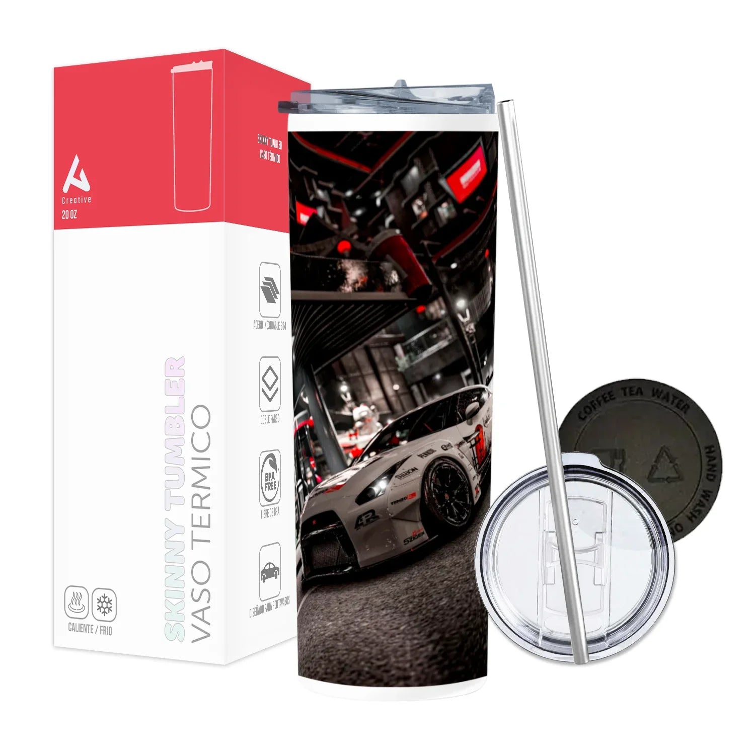 Termo Skinny Tumbler 20 oz de acero inoxidable - Nissan Gt-r