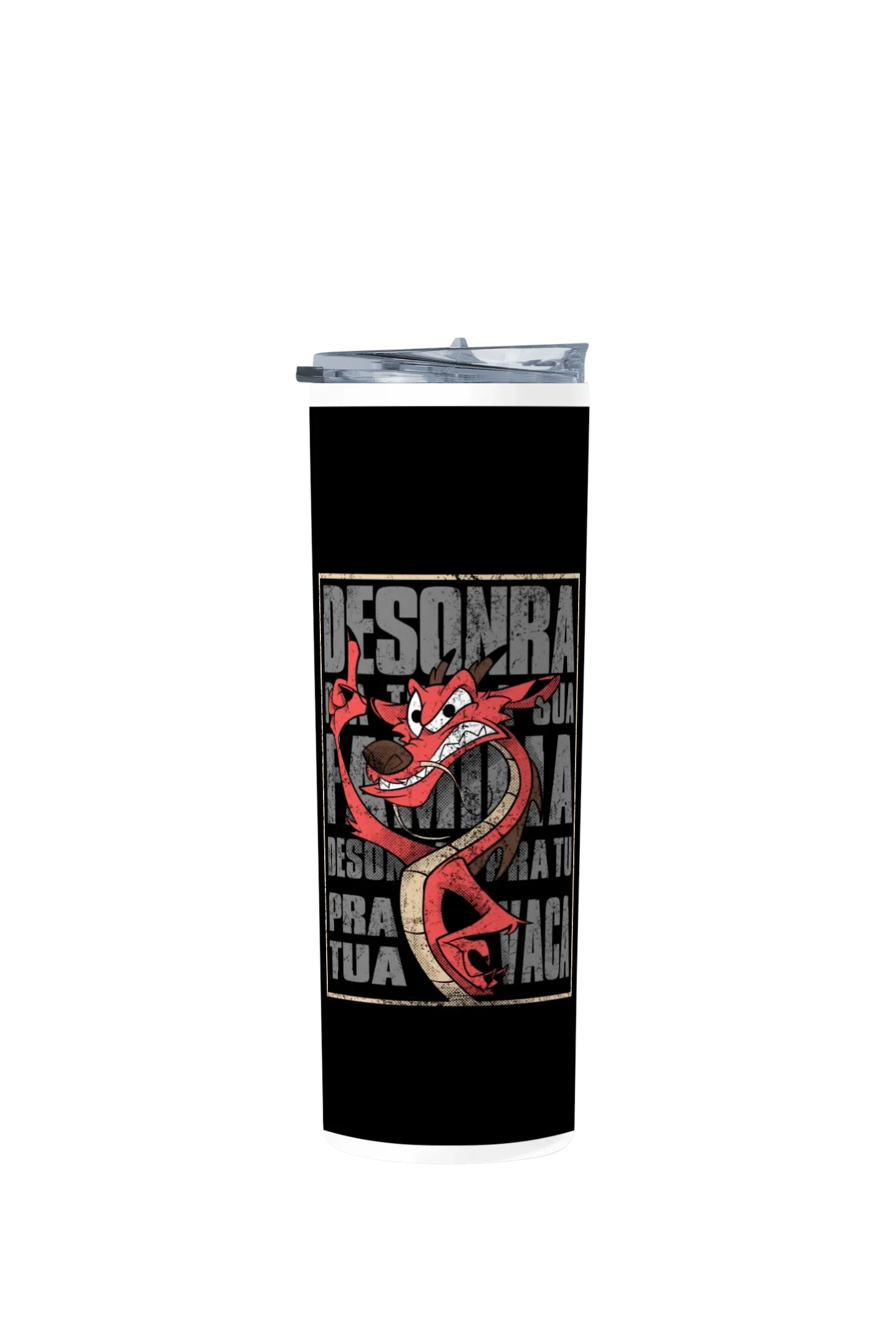 Termo Skinny Tumbler 20 oz de acero inoxidable - Mushu Desonra tu vaca