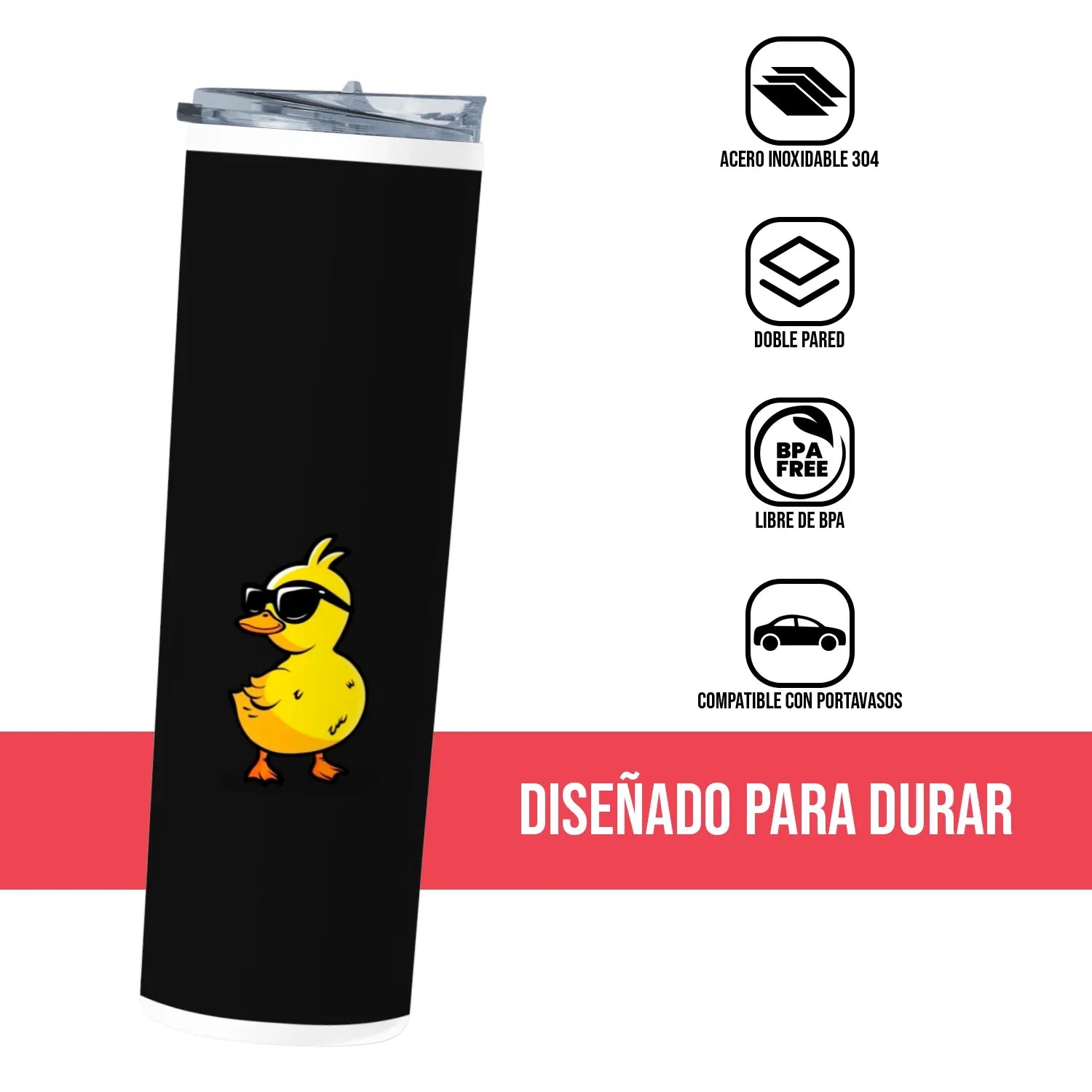 Termo Skinny Tumbler 20 oz de acero inoxidable - Patito