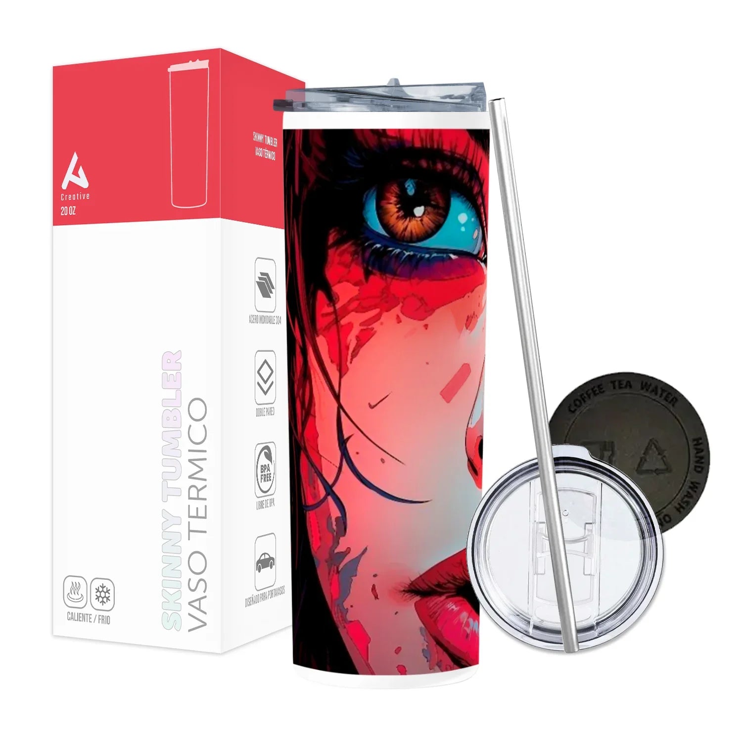 Termo Skinny Tumbler 20 oz de acero inoxidable - Mujer Expresion