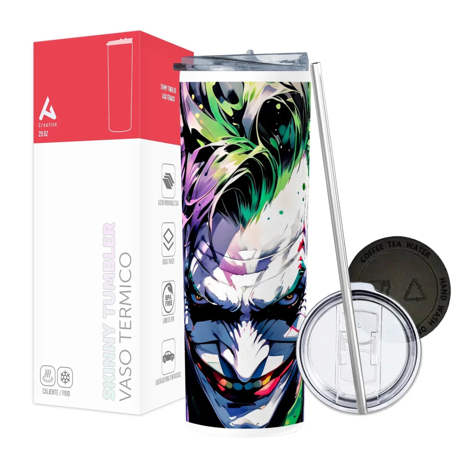 Termo Skinny Tumbler 20 oz de acero inoxidable - The Joker