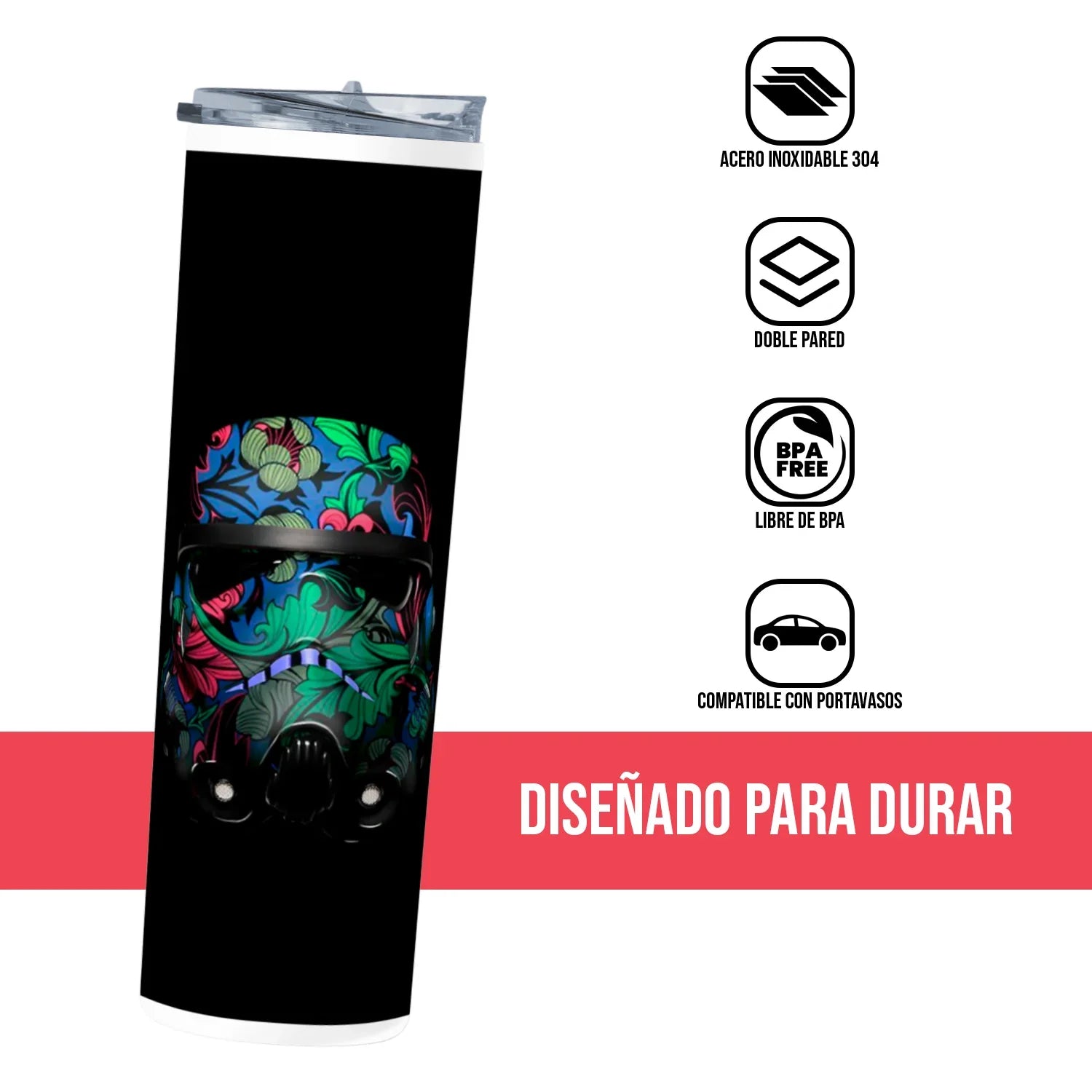 Termo Skinny Tumbler 20 oz de acero inoxidable - Storm Trooper Art