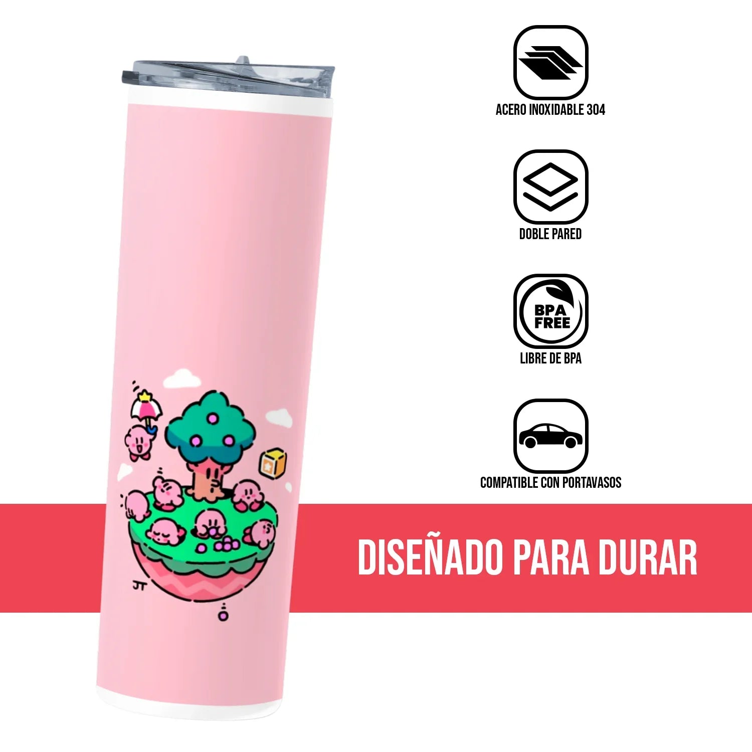 Termo Skinny Tumbler 20 oz de acero inoxidable - Kirby Tierra