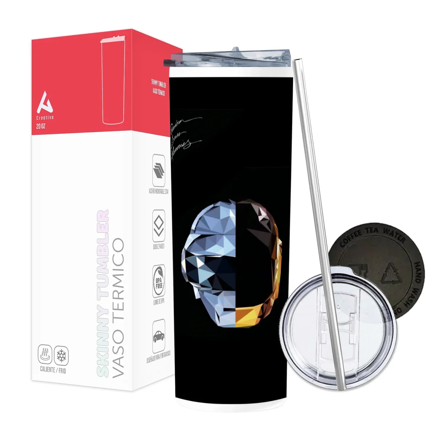 Termo Skinny Tumbler 20 oz de acero inoxidable - Daft Punk