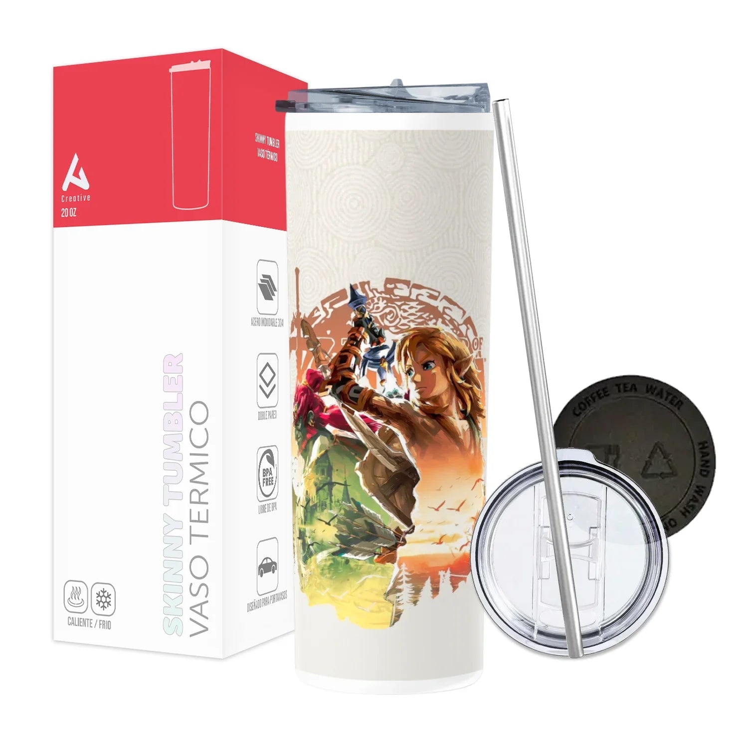 Termo Skinny Tumbler 20 oz de acero inoxidable - Zelda World