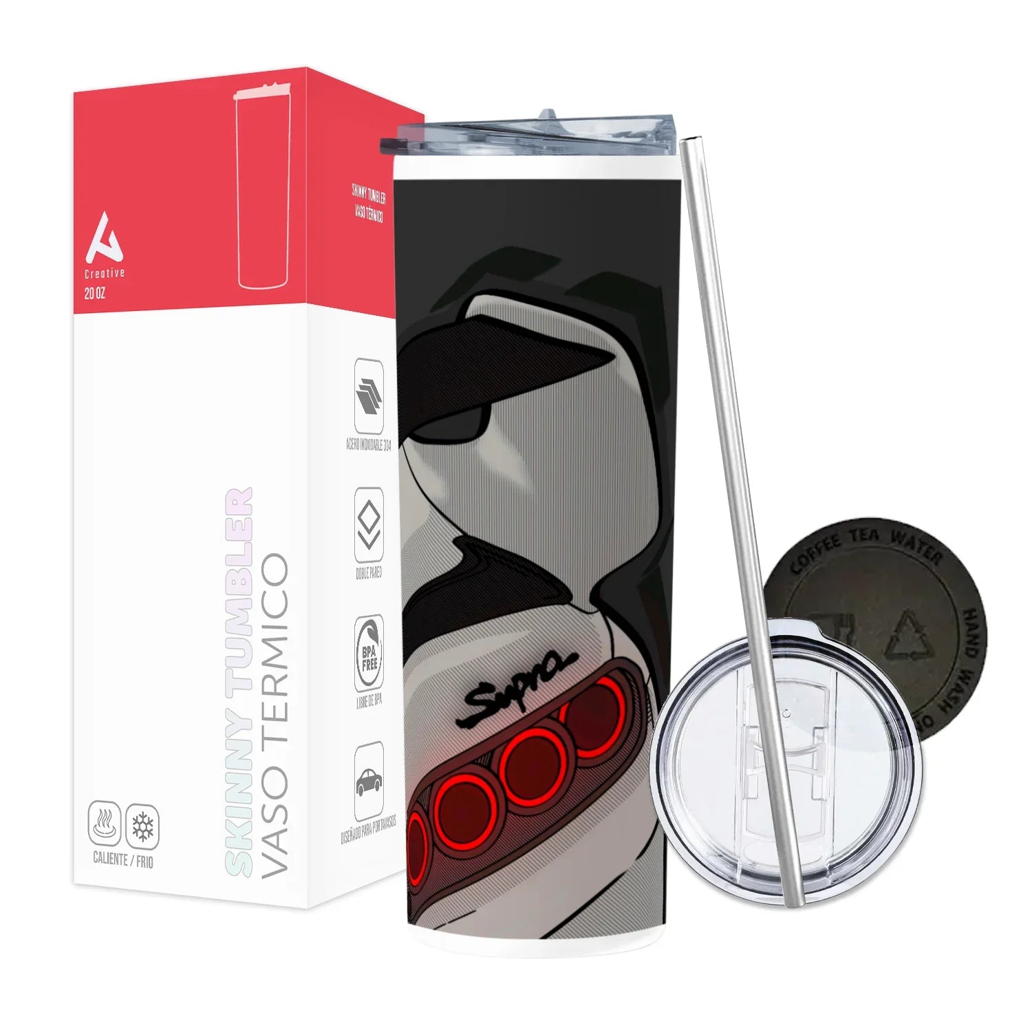 Termo Skinny Tumbler 20 oz de acero inoxidable - Toyota Supra