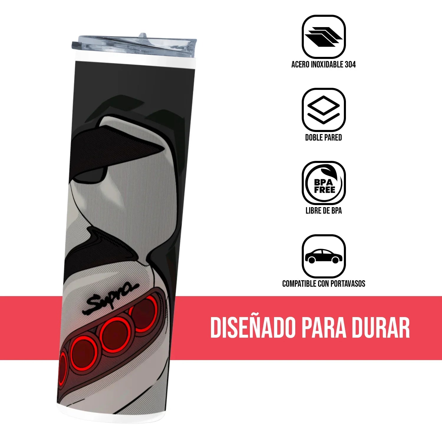 Termo Skinny Tumbler 20 oz de acero inoxidable - Toyota Supra