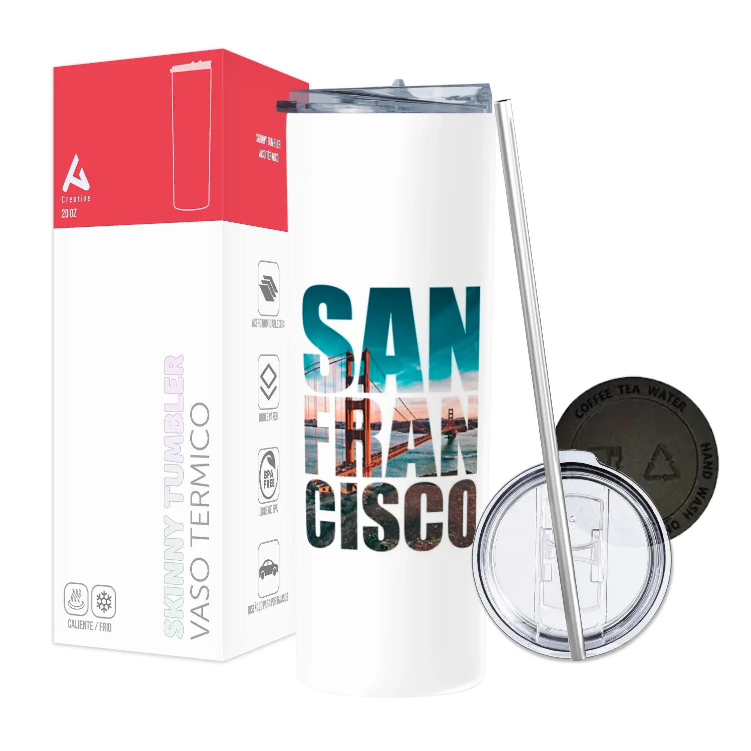 Termo Skinny Tumbler 20 oz de acero inoxidable - San Francisco