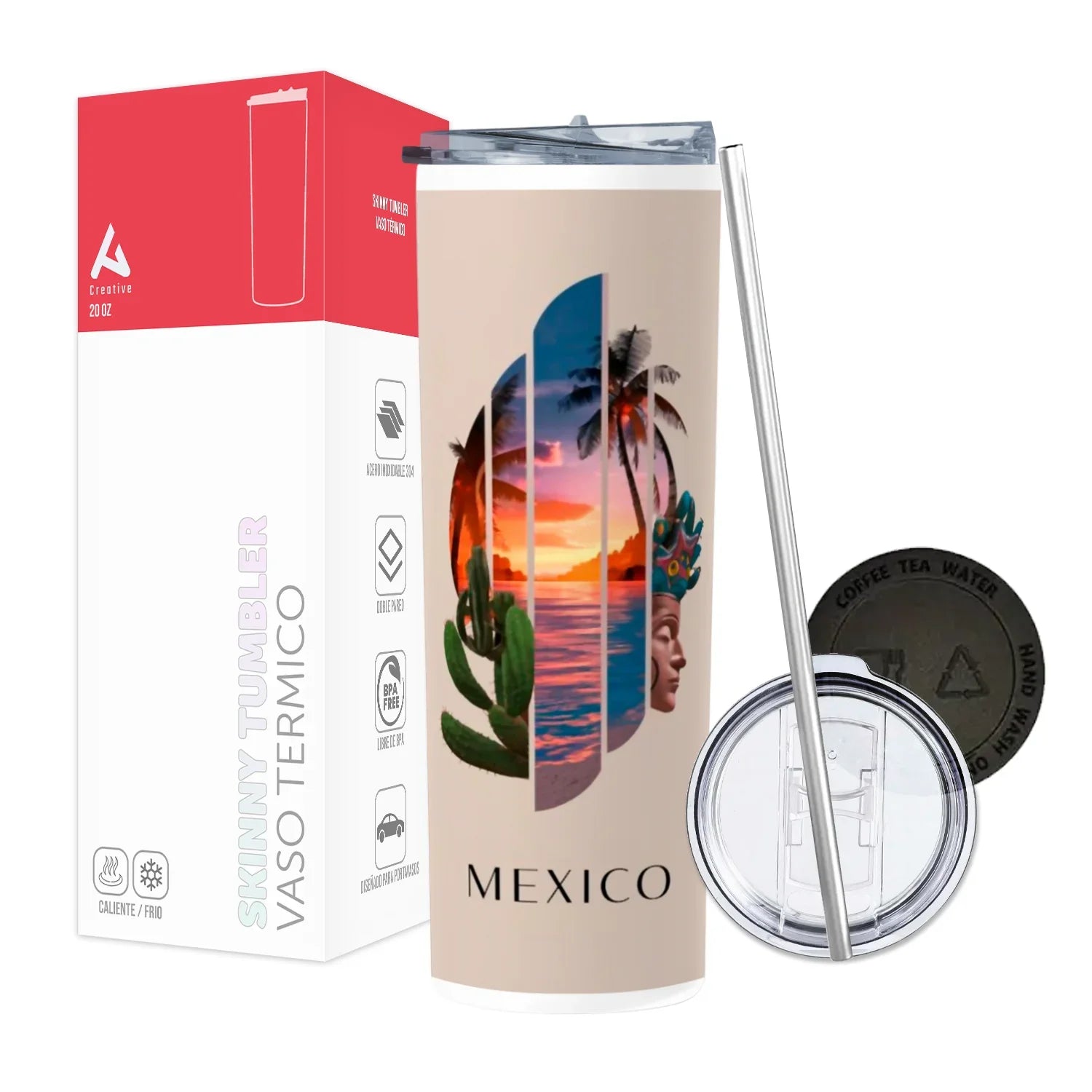 Termo Skinny Tumbler 20 oz de acero inoxidable - Mexico