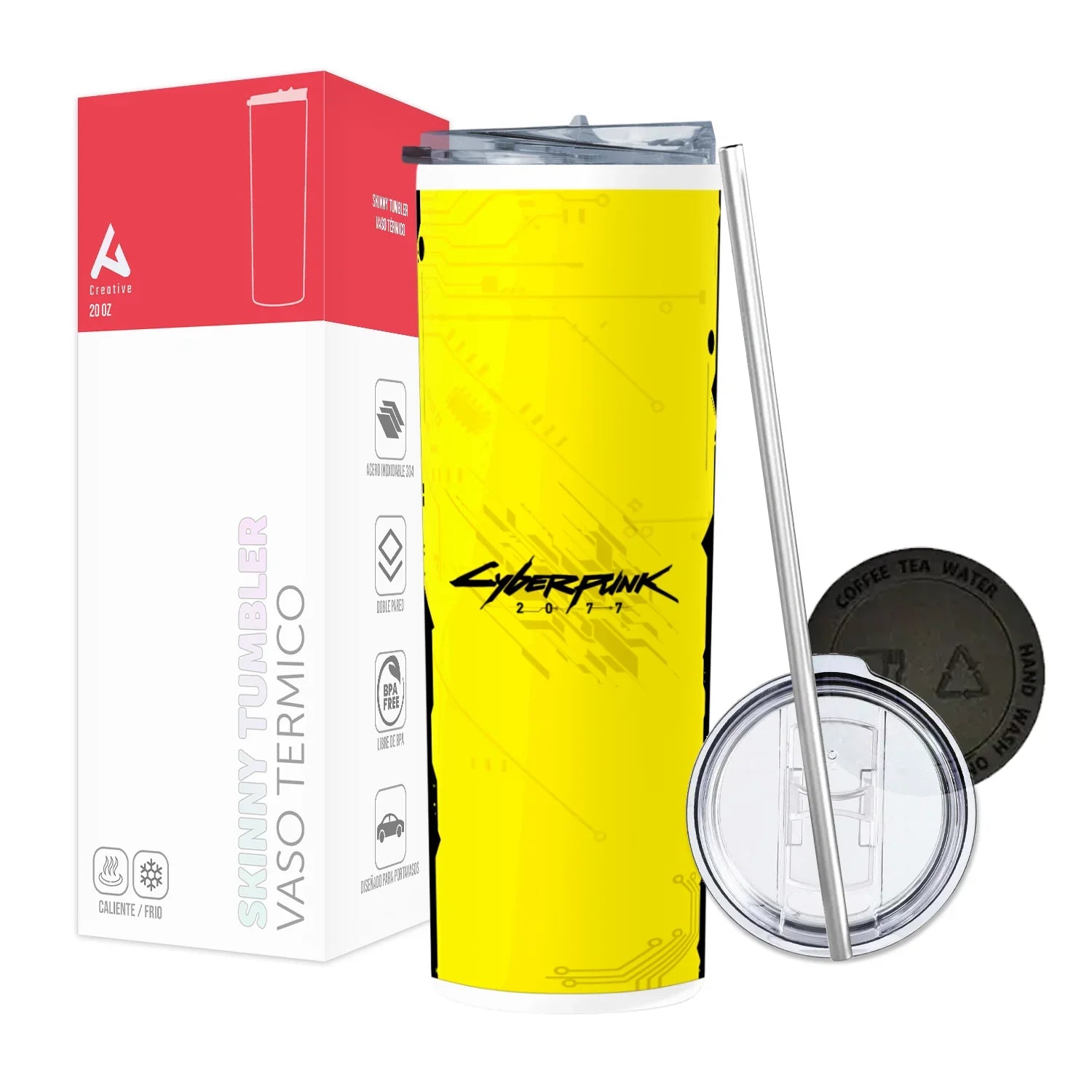 Termo Skinny Tumbler 20 oz de acero inoxidable - Cyberpunk 2077