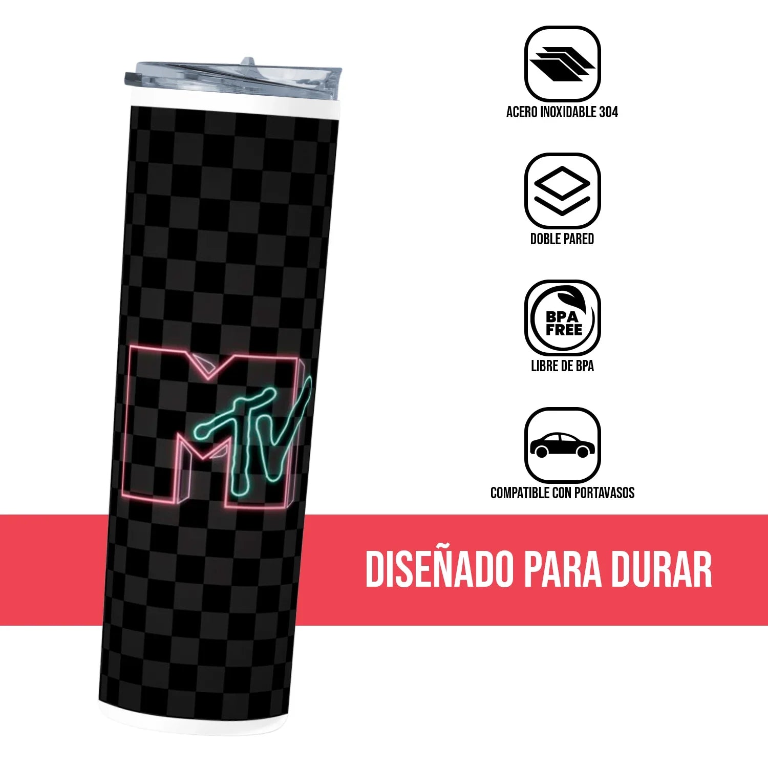Termo Skinny Tumbler 20 oz de acero inoxidable - MTV