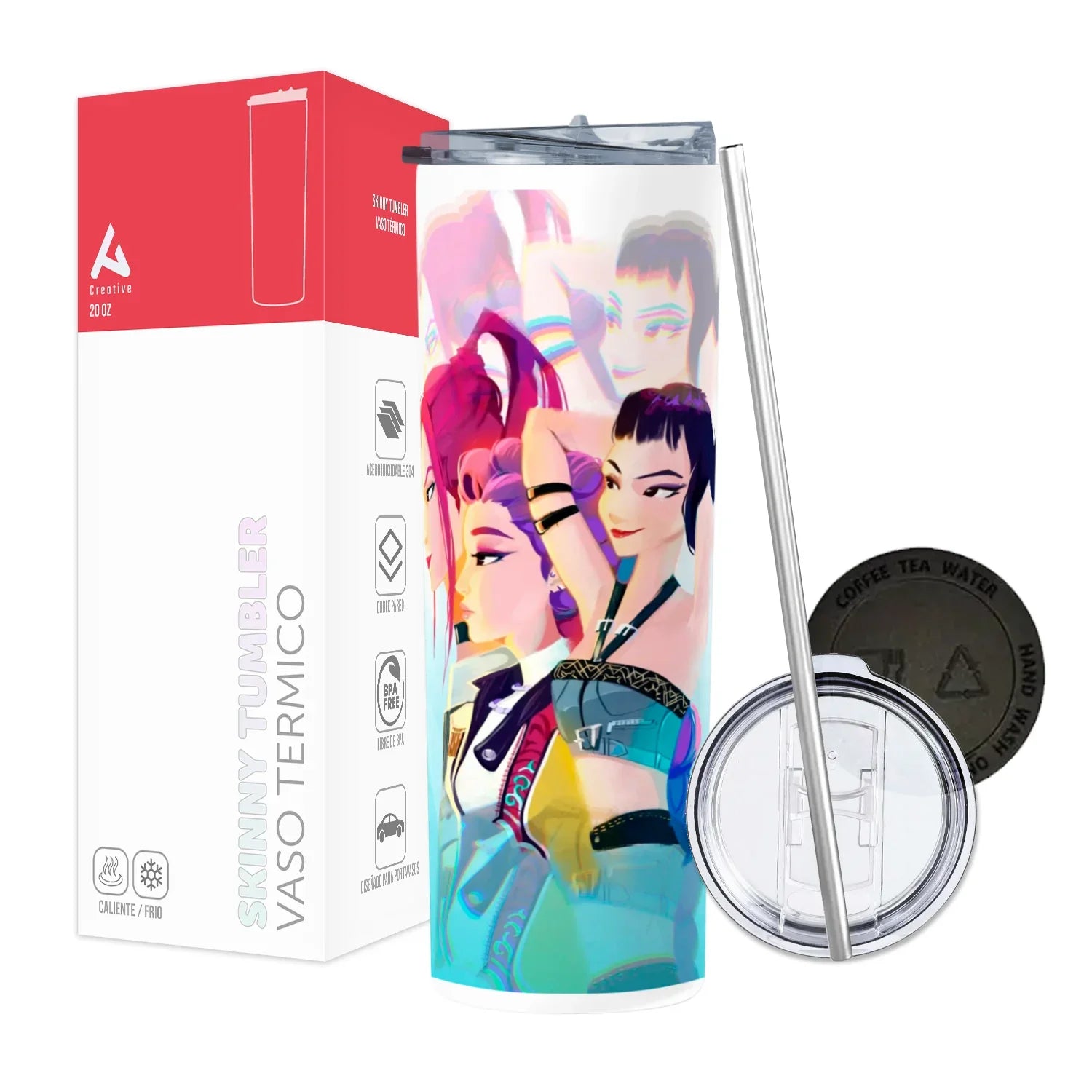 Termo Skinny Tumbler 20 oz de acero inoxidable - Huntrix