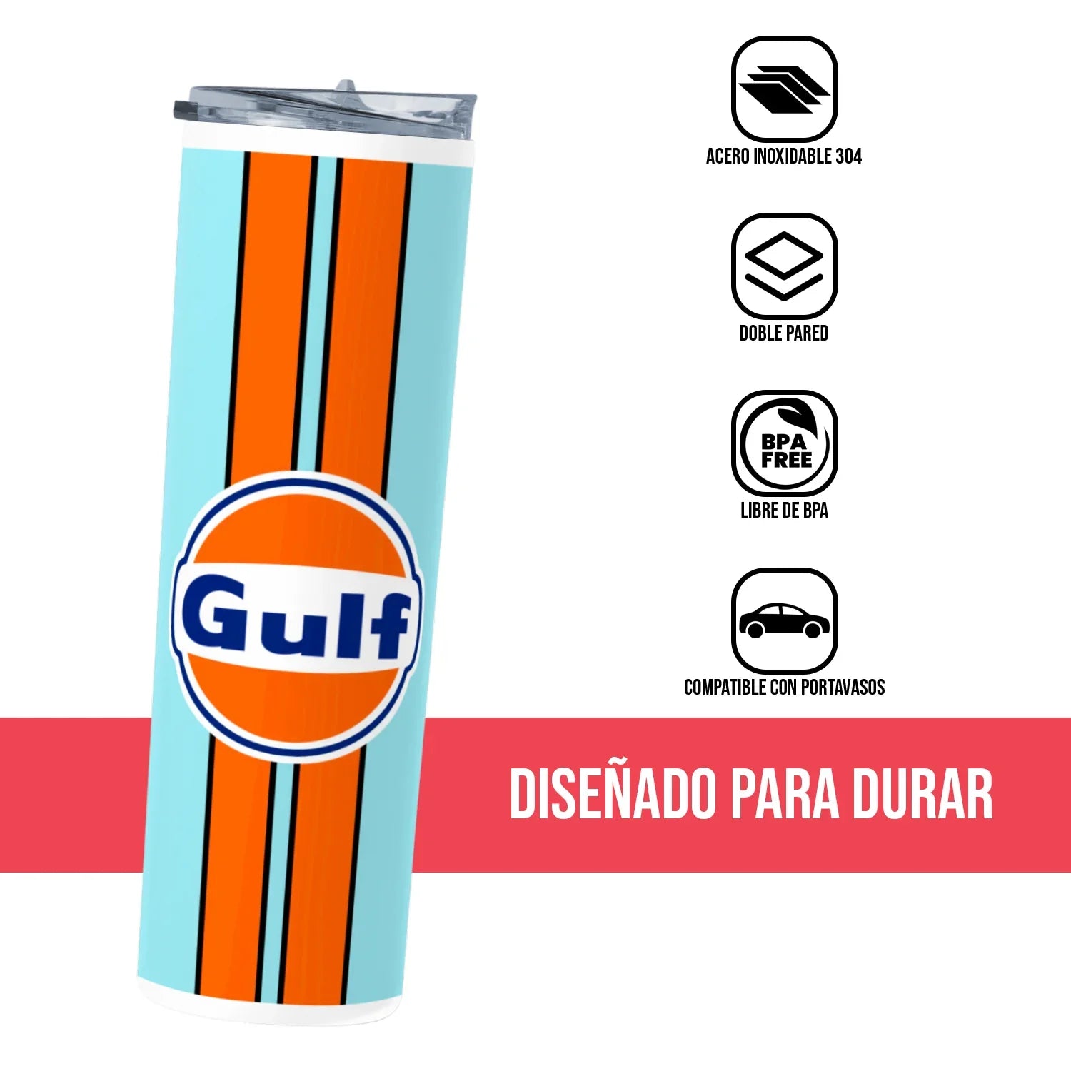 Termo Skinny Tumbler 20 oz de acero inoxidable - Gulf