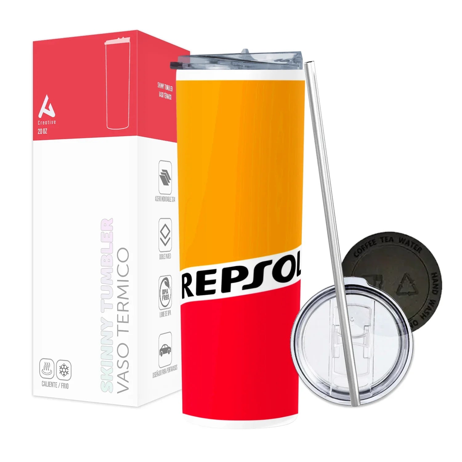 Termo Skinny Tumbler 20 oz de acero inoxidable - Repsol