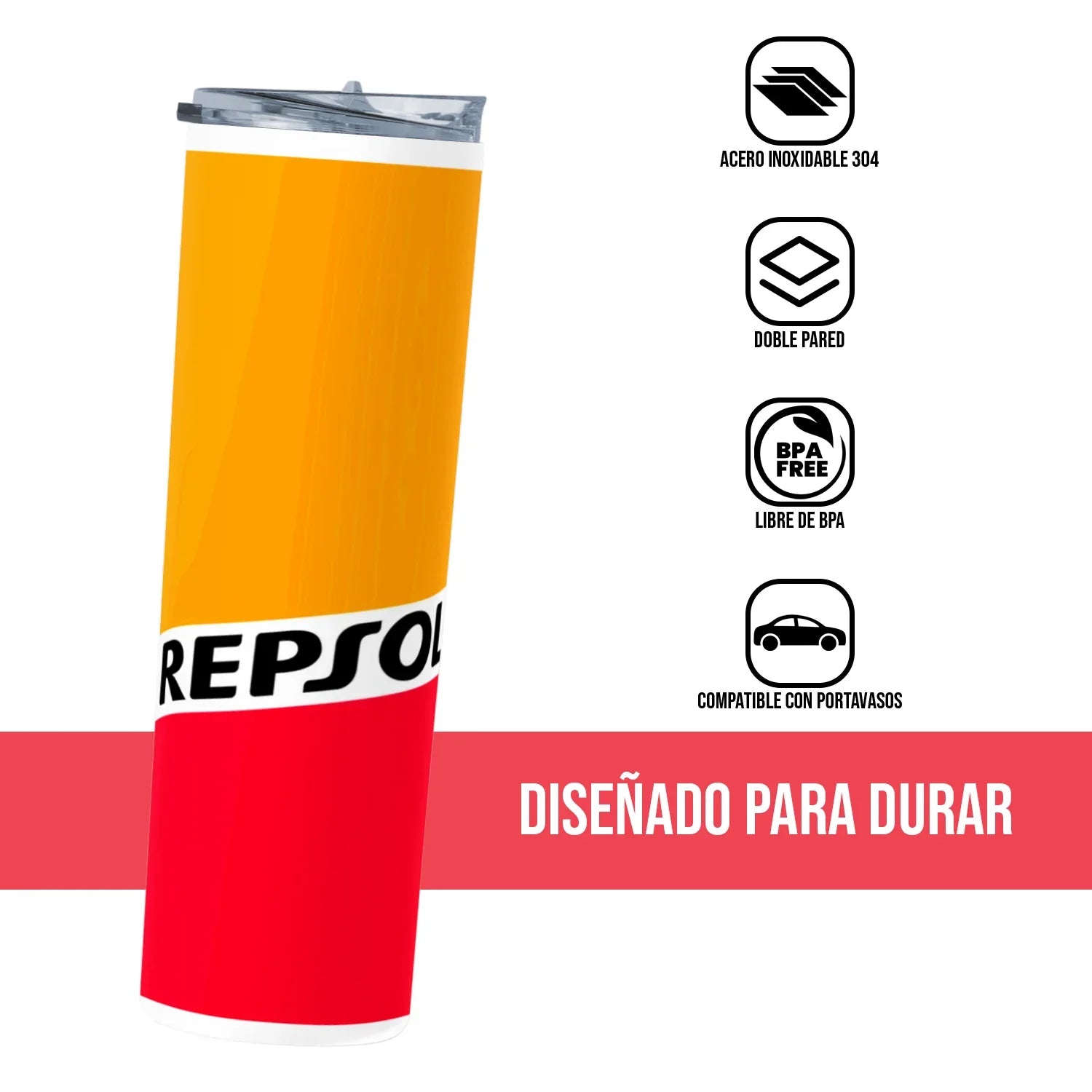 Termo Skinny Tumbler 20 oz de acero inoxidable - Repsol