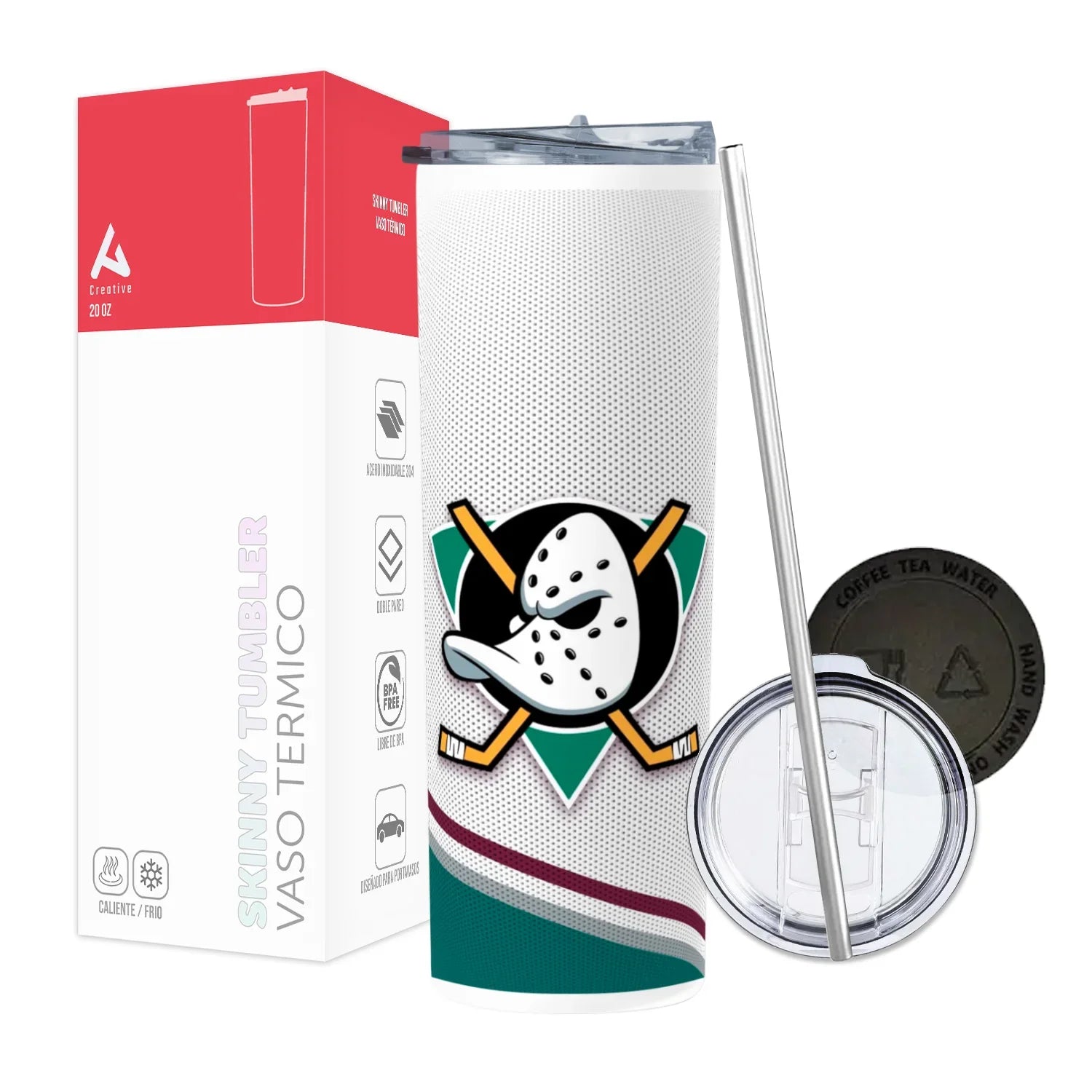 Termo Skinny Tumbler 20 oz de acero inoxidable - Anaheim Ducks