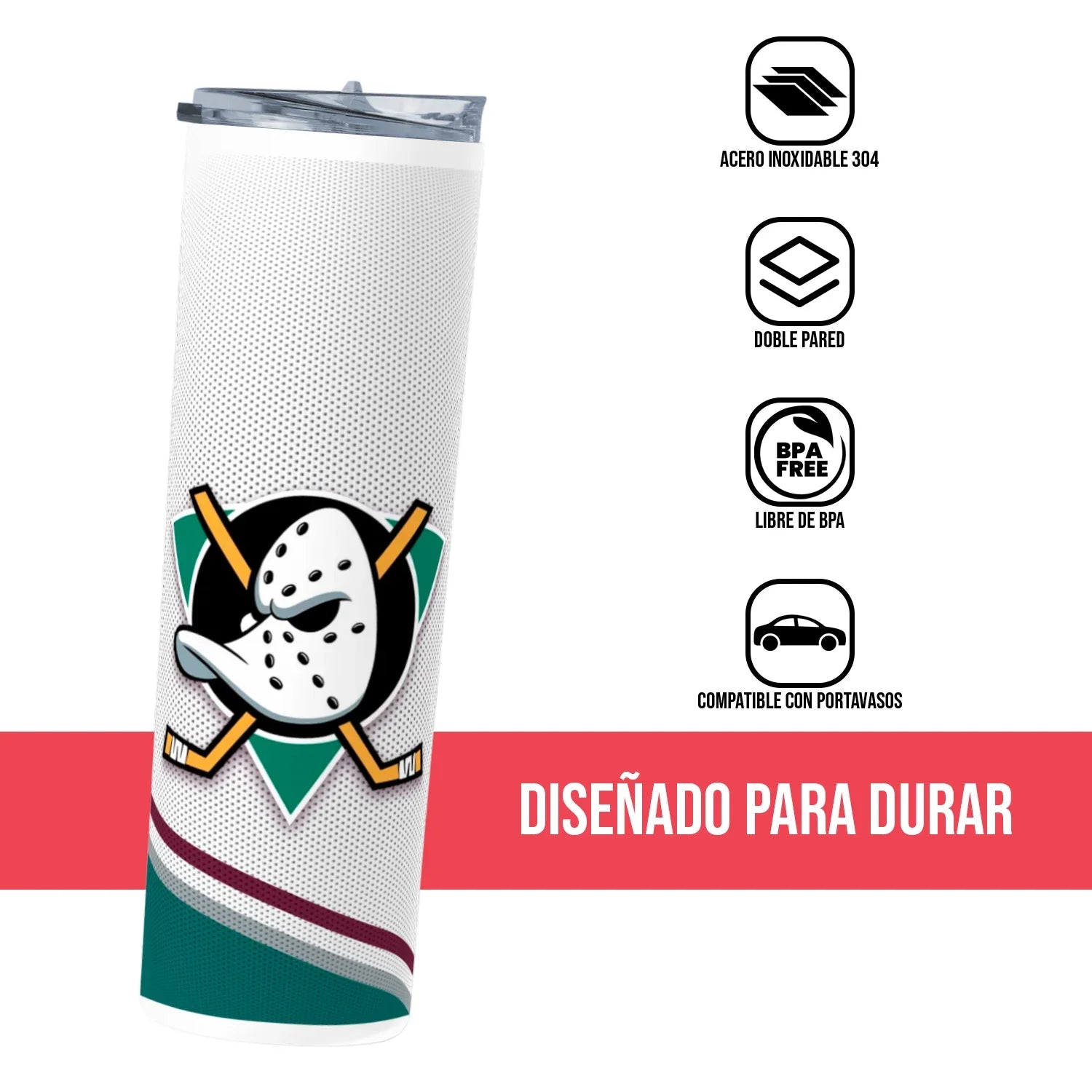 Termo Skinny Tumbler 20 oz de acero inoxidable - Anaheim Ducks