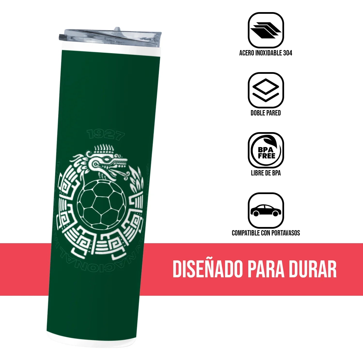 Termo Skinny Tumbler 20 oz de acero inoxidable - Mexico Seleccion