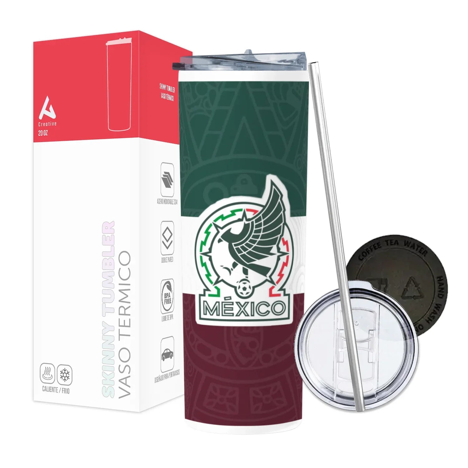 Termo Skinny Tumbler 20 oz de acero inoxidable - Mexico Seleccion 2