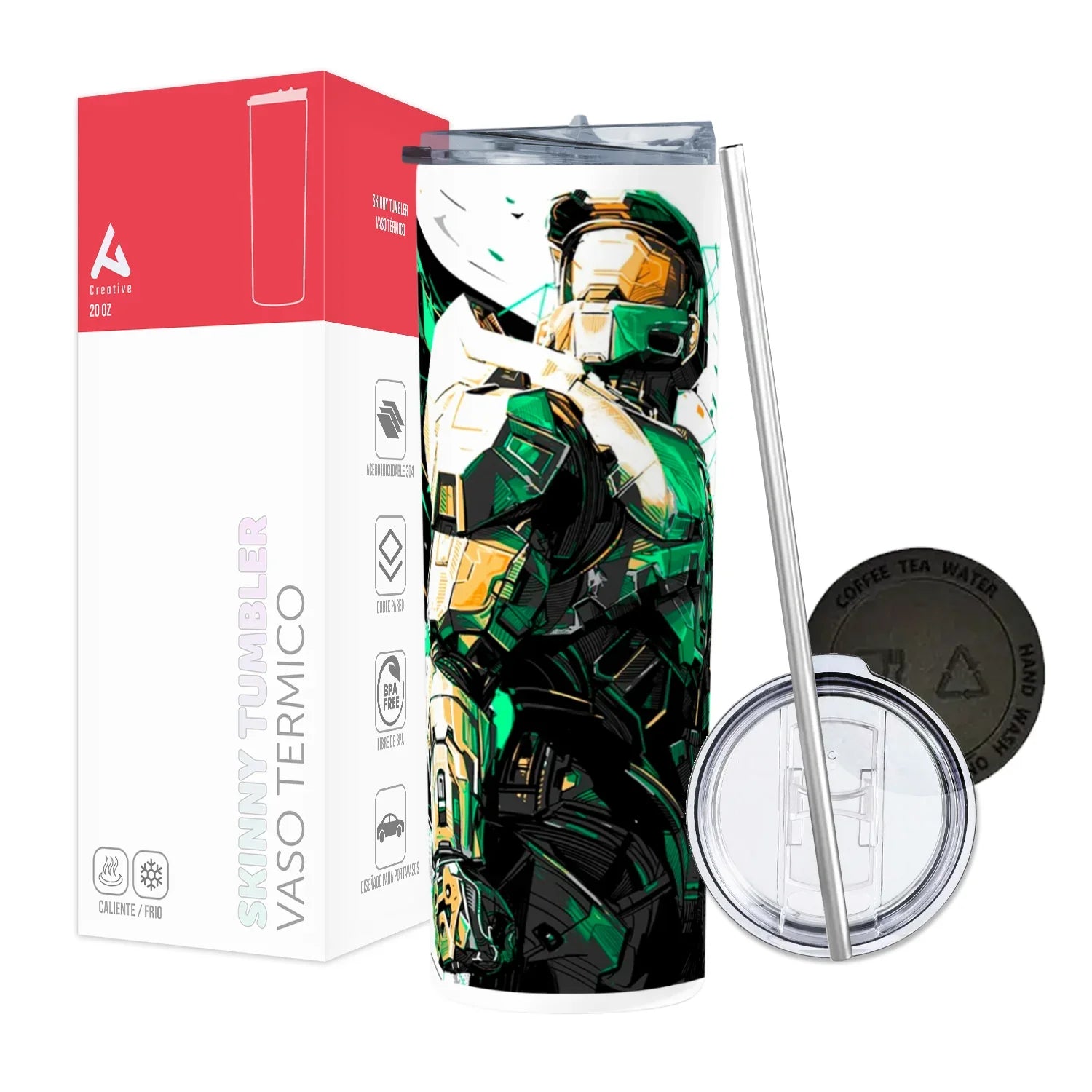 Termo Skinny Tumbler 20 oz de acero inoxidable - Master Chief