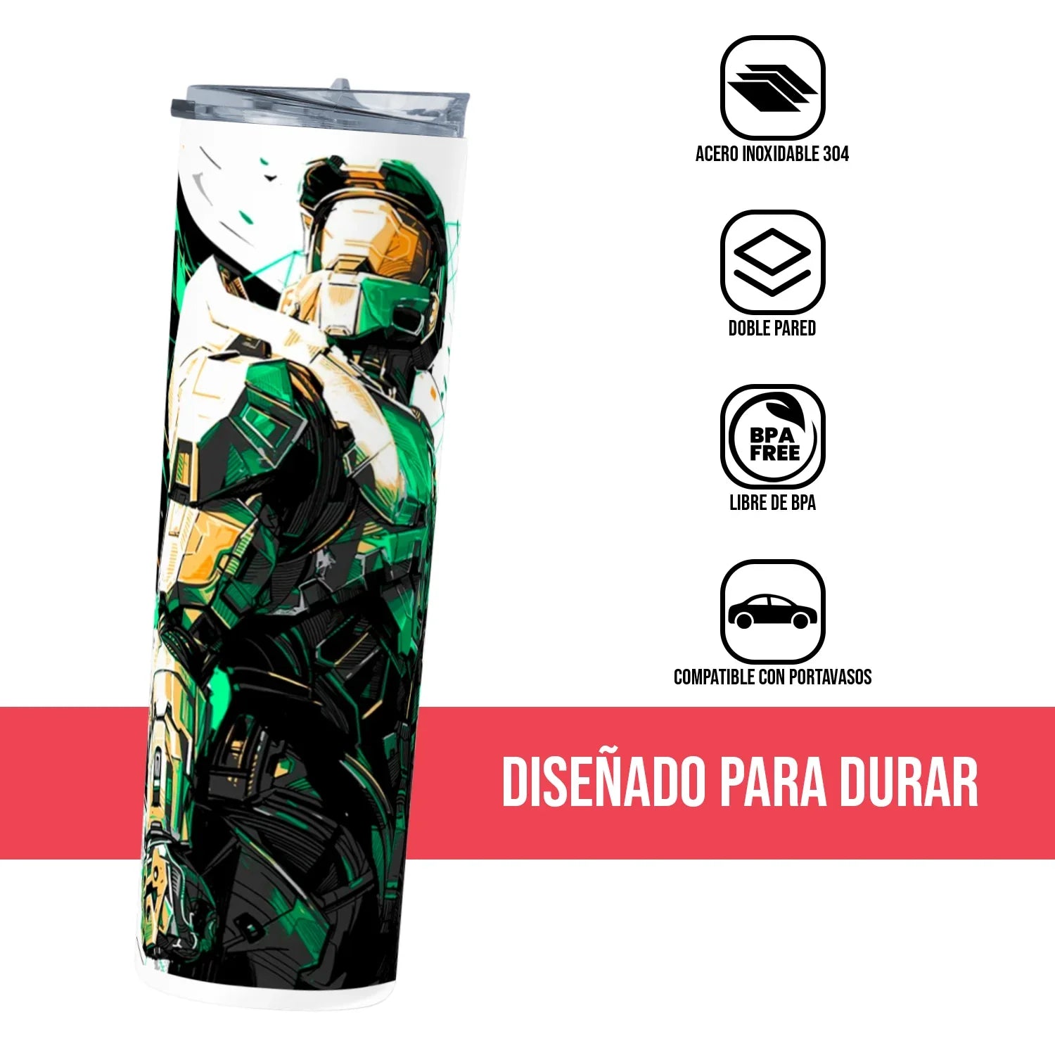 Termo Skinny Tumbler 20 oz de acero inoxidable - Master Chief