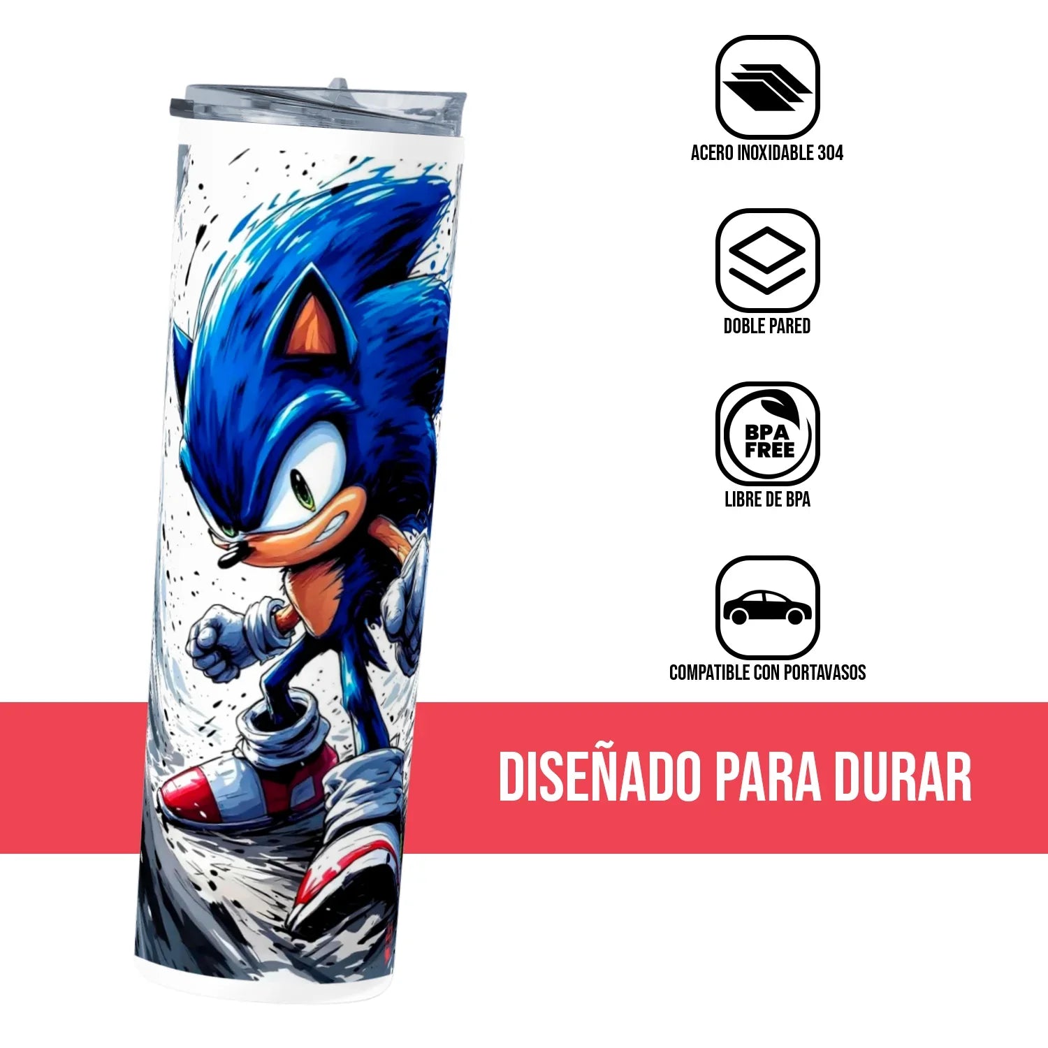 Termo Skinny Tumbler 20 oz de acero inoxidable - Sonic