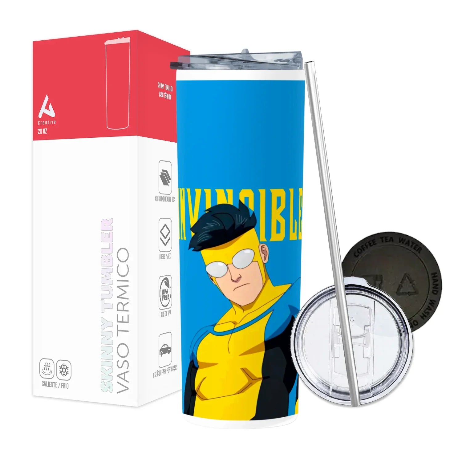 Termo Skinny Tumbler 20 oz de acero inoxidable - Invincible