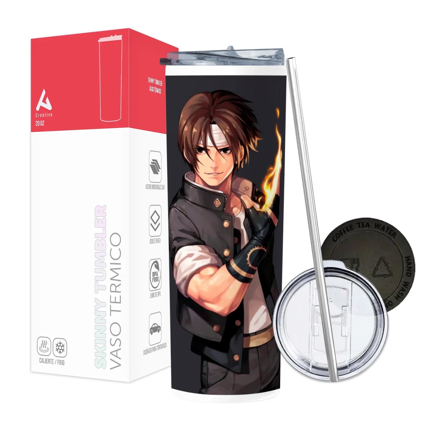 Termo Skinny Tumbler 20 oz de acero inoxidable - KOF Kyo