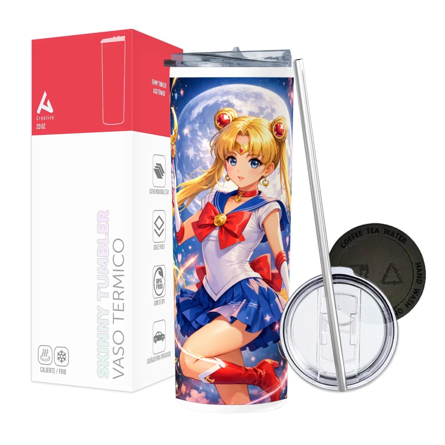 Termo Skinny Tumbler 20 oz de acero inoxidable - Sailor Moon 02