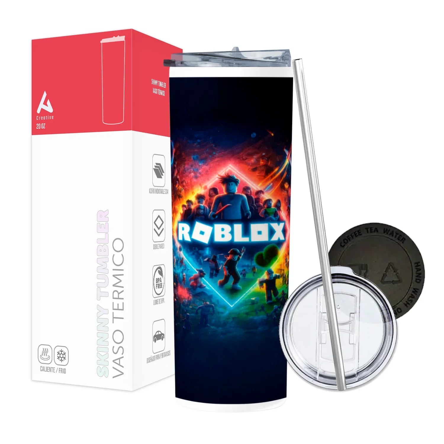 Termo Skinny Tumbler 20 oz de acero inoxidable - Roblox
