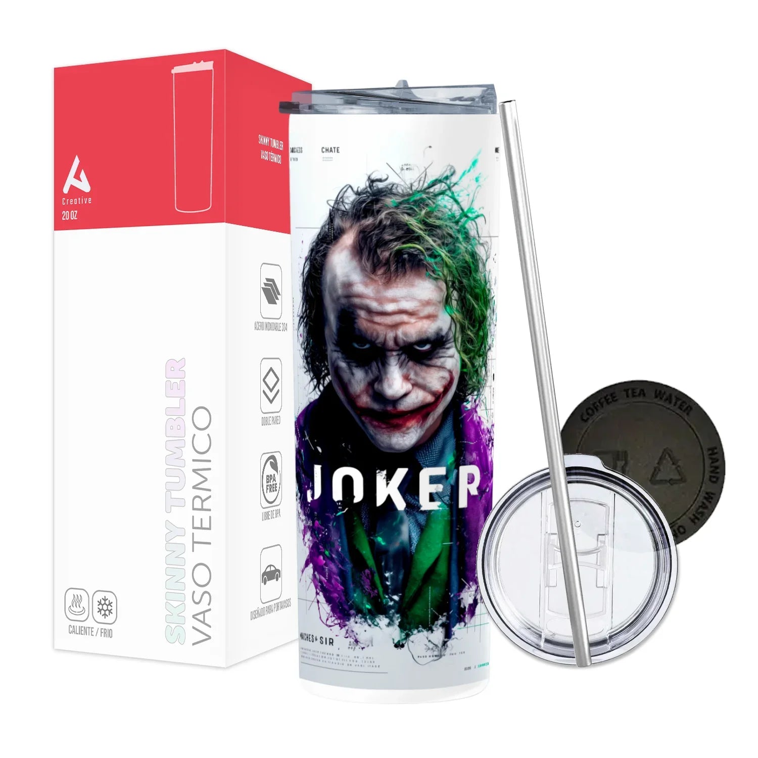 Termo Skinny Tumbler 20 oz de acero inoxidable - The Joker 02