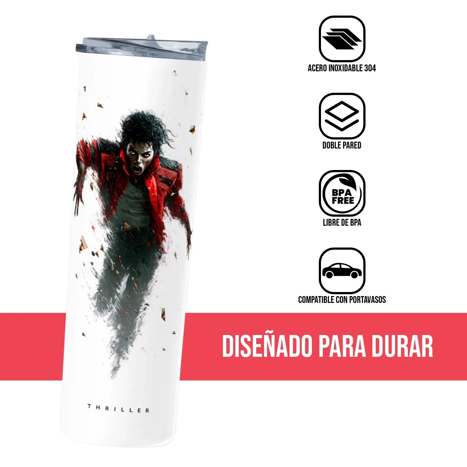 Termo Skinny Tumbler 20 oz de acero inoxidable - Thriller