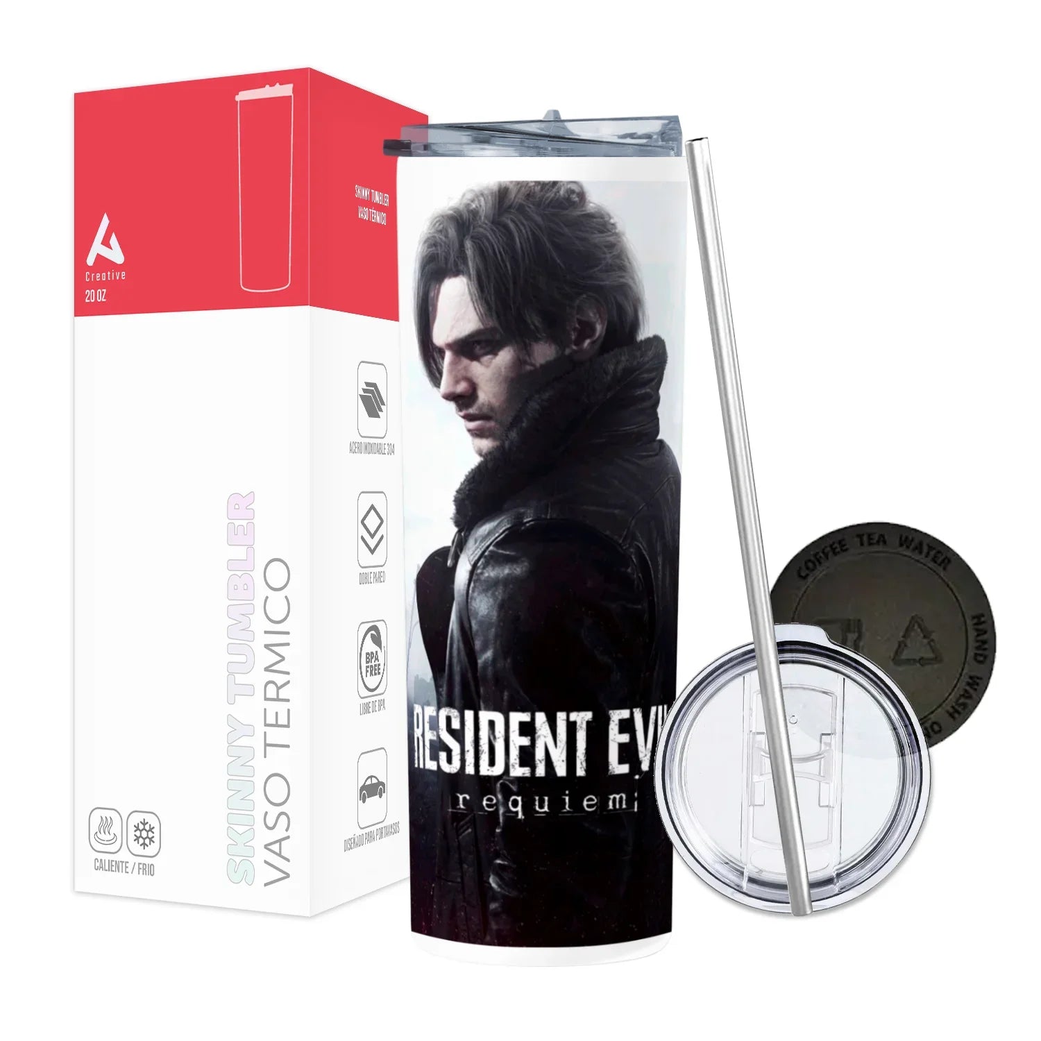 Termo Skinny Tumbler 20 oz de acero inoxidable - Resident Requiem