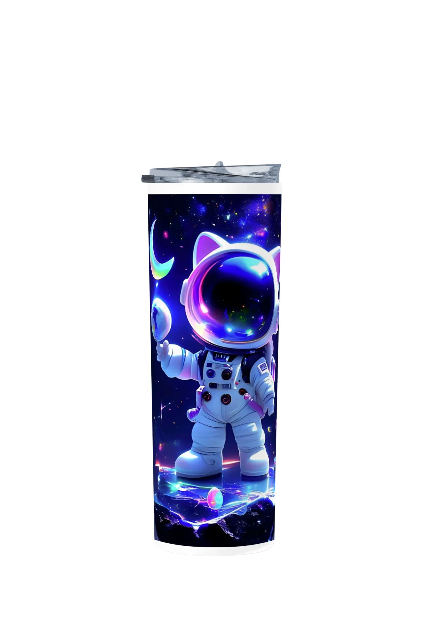 Termo Skinny Tumbler 20 oz de acero inoxidable - Astronauta con oregas de gato