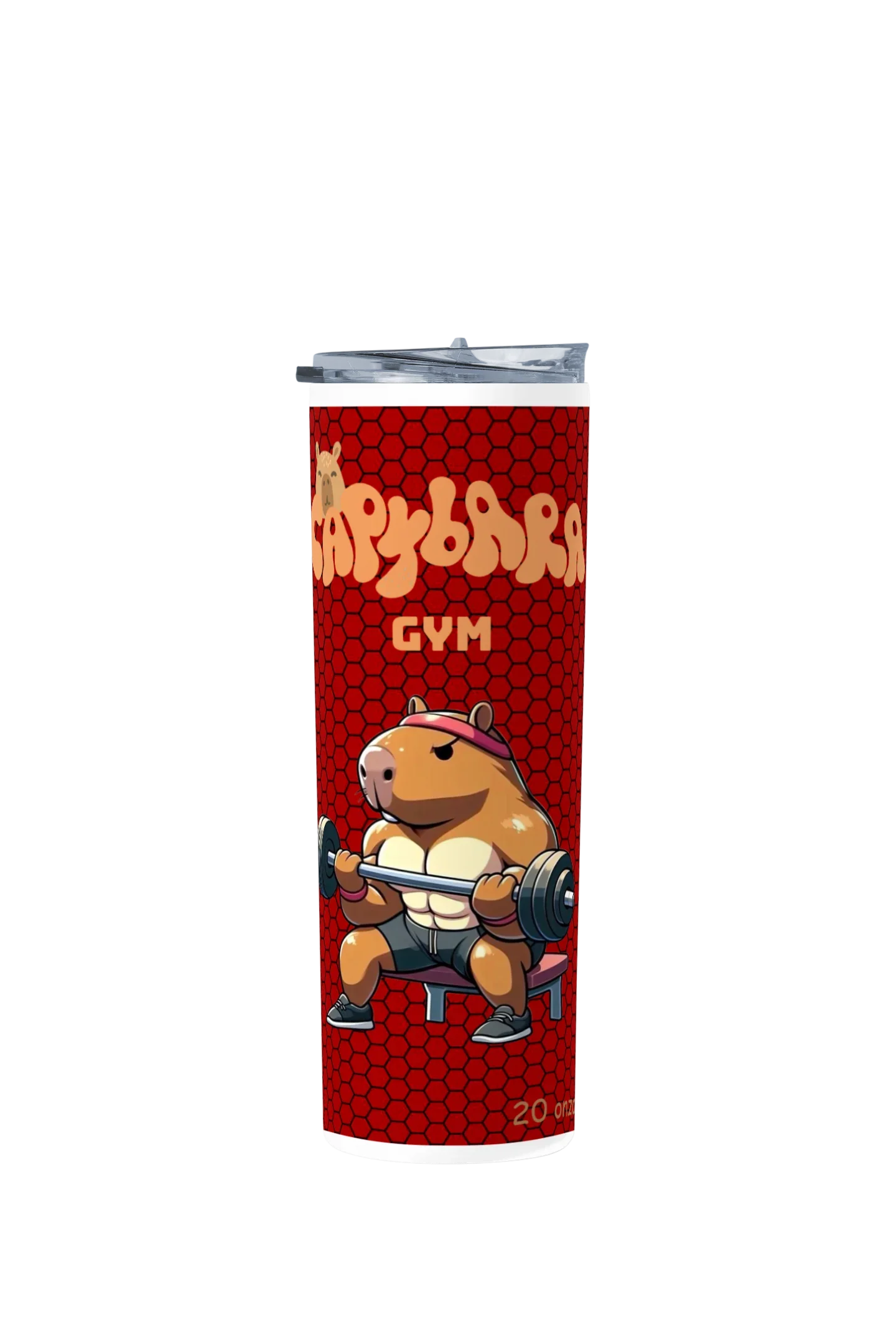 Termo Skinny Tumbler 20 oz de acero inoxidable - Capibara Gym Rojo