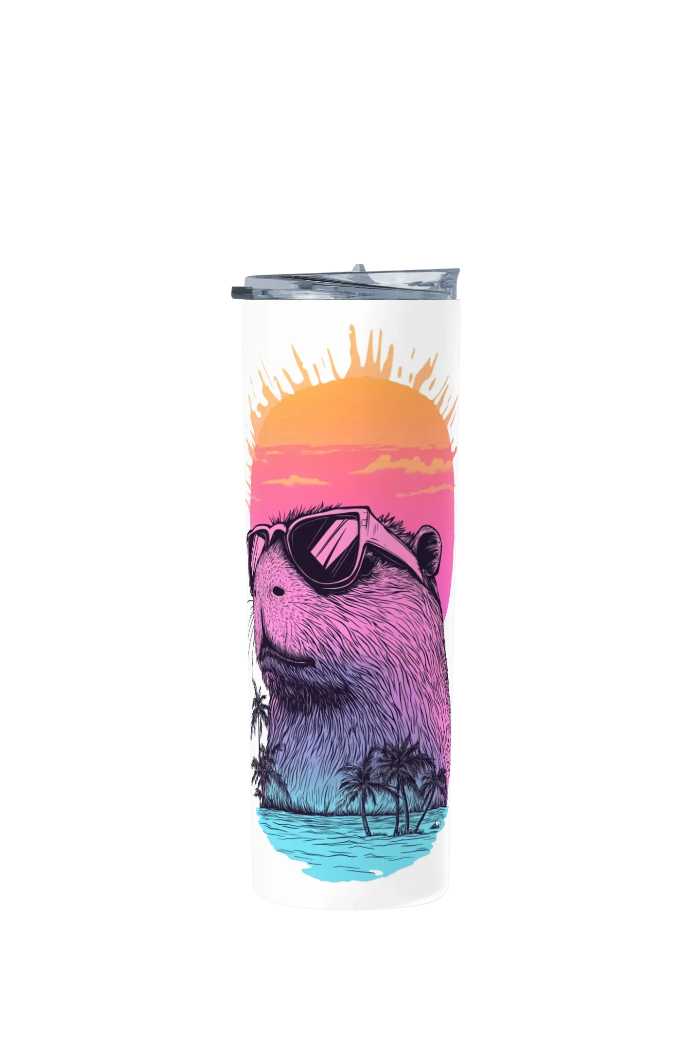 Termo Skinny Tumbler 20 oz de acero inoxidable - Capybara vacacion