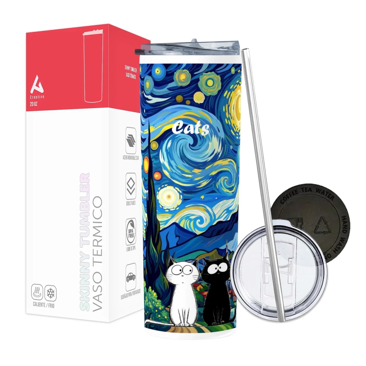 Termo Skinny Tumbler 20 oz de acero inoxidable - Cats 2