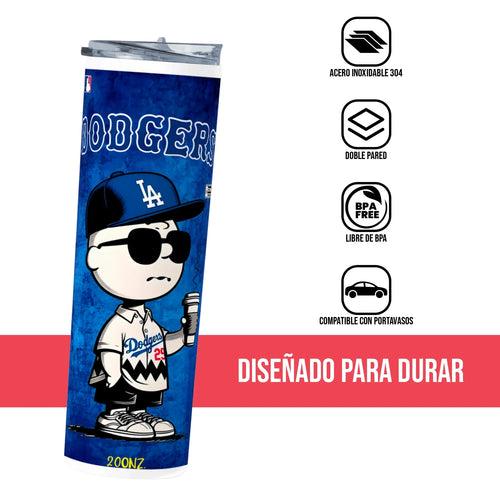 Termo Skinny Tumbler 20 oz de acero inoxidable - Charlie Brown Dodgers